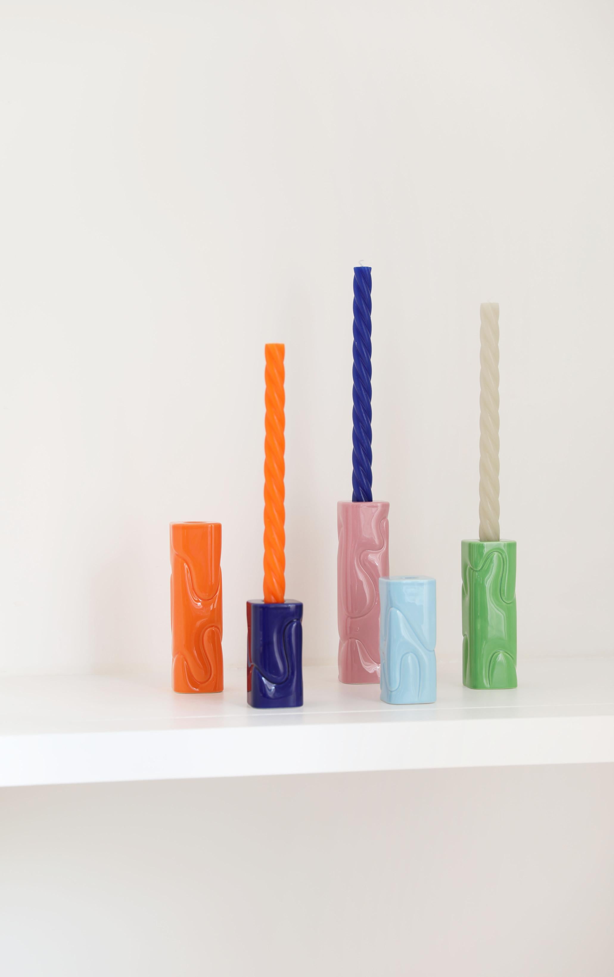 Oranje PUFFY kaarsenhouder