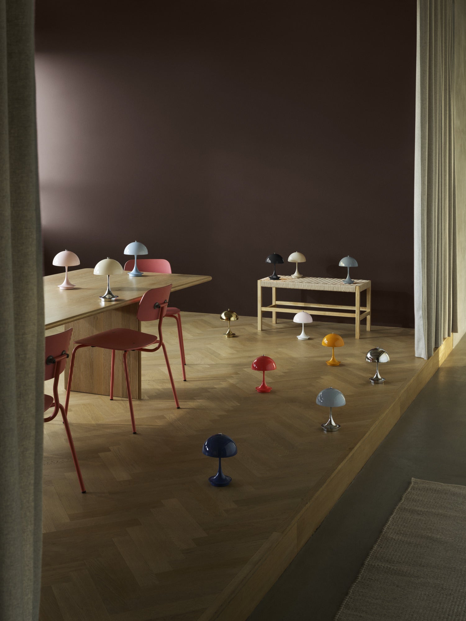 Draagbare lamp PANTHELLA 160 koraal