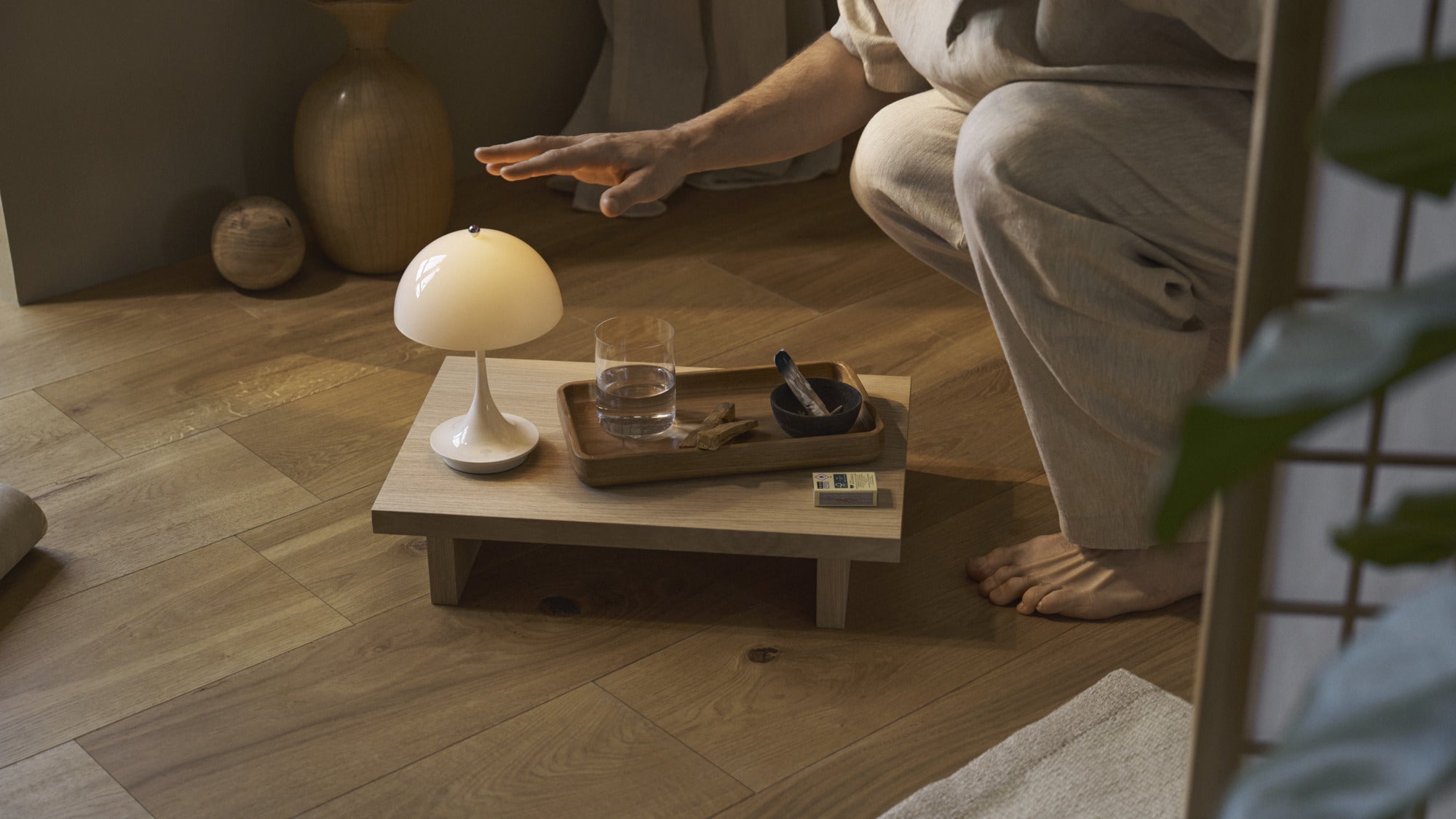 Portable Lamp PANTHELLA 250 Beige Opal