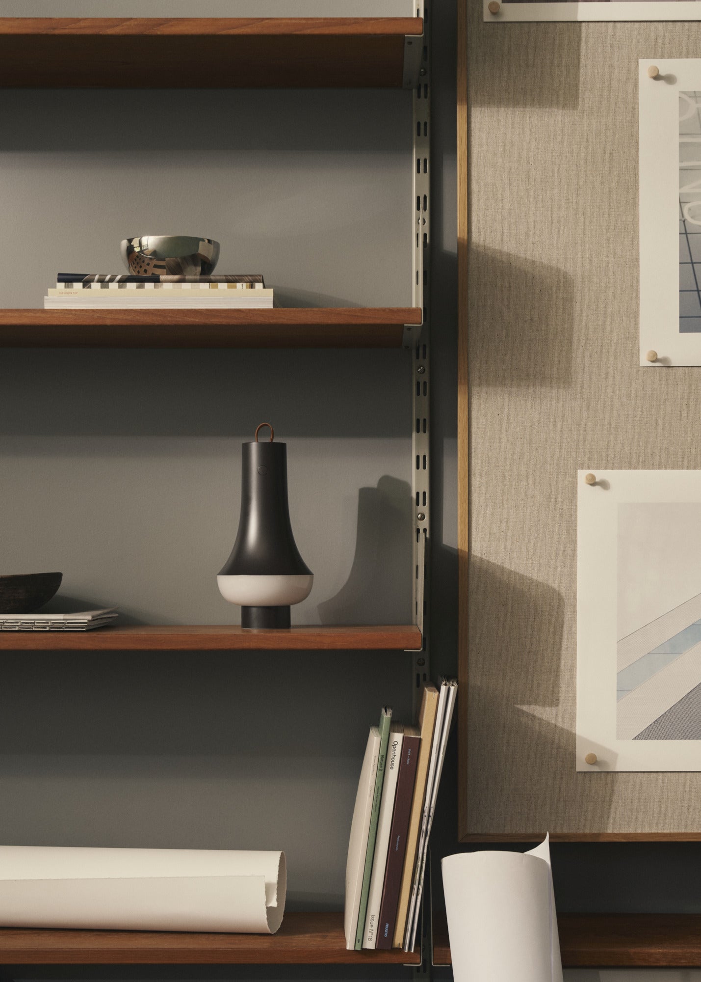 Tragbare Lampe TOMOSHI dunkelbraun