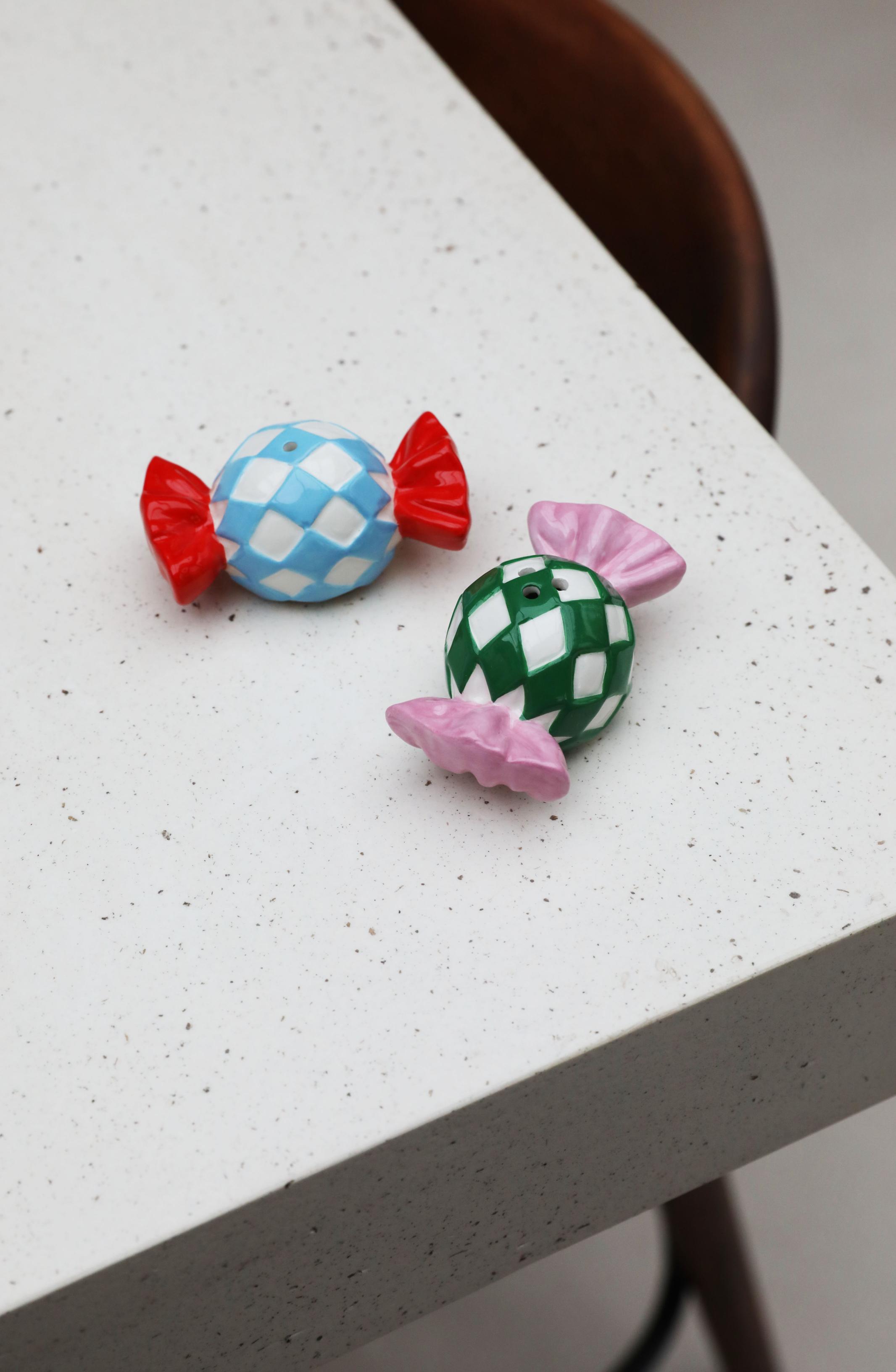 Salz- und Pfefferstreuer CANDY CHECK bunte Porzellan