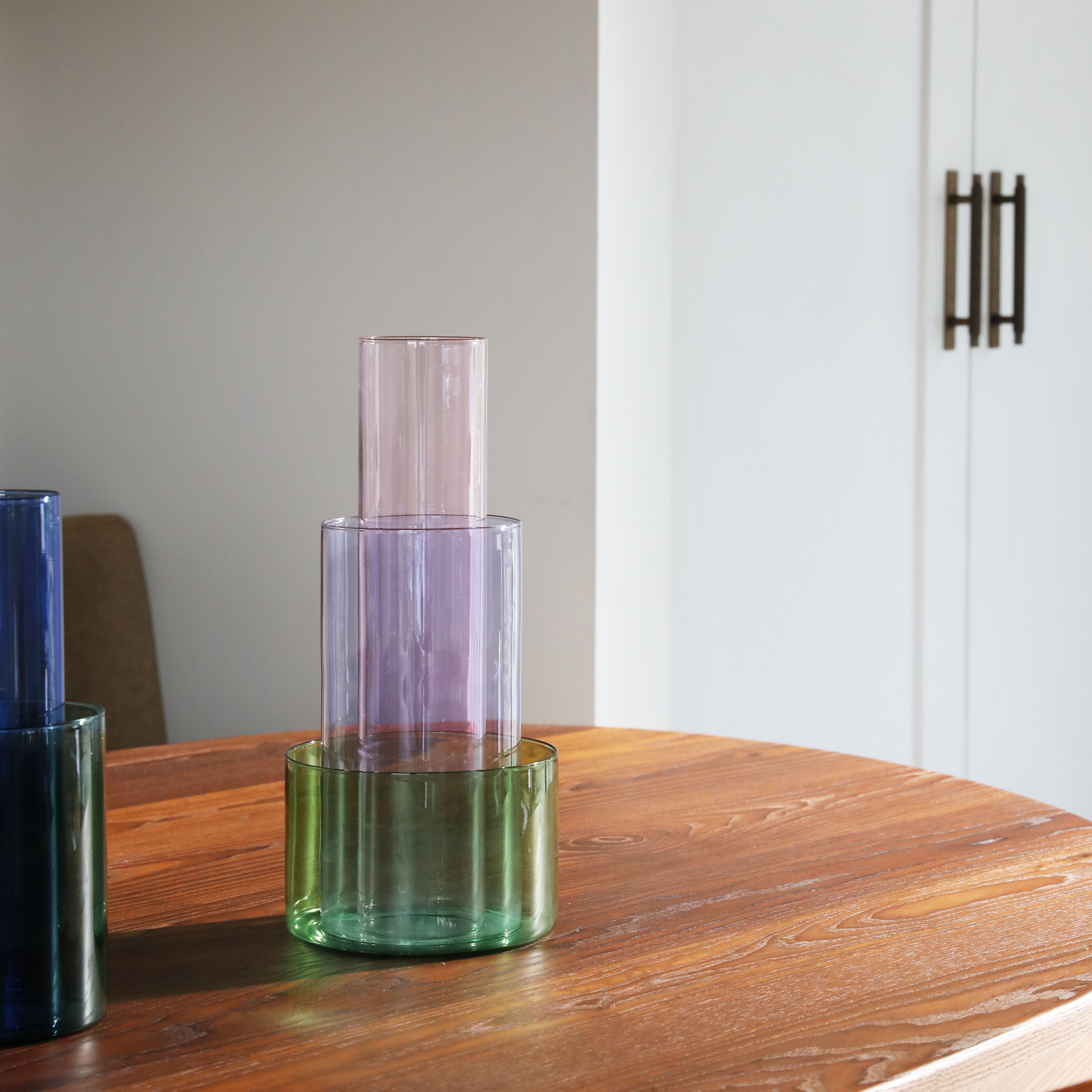 Vaas AMPHI roze met paars en groen