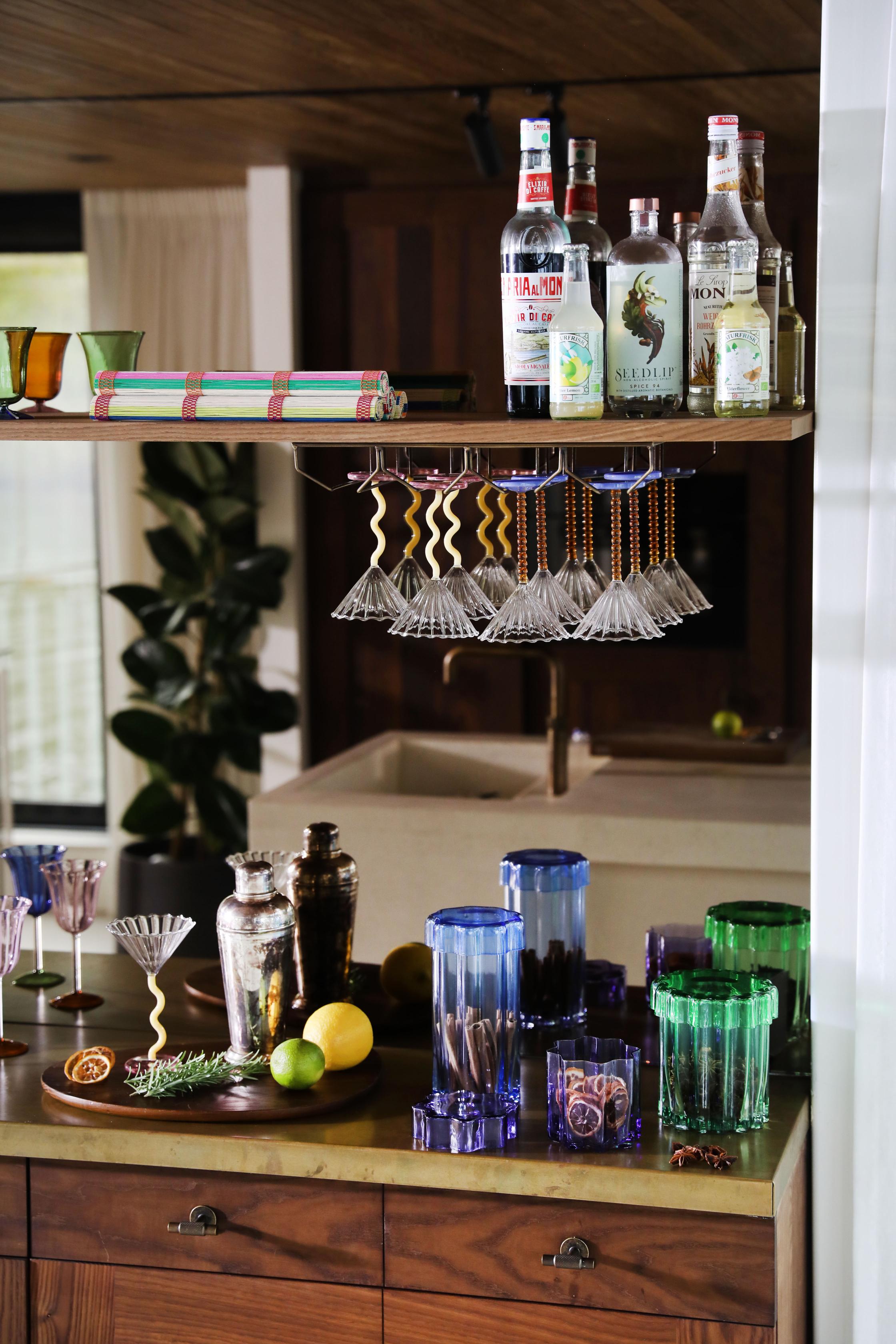 Glazen container met deksel ASTRAL blauw