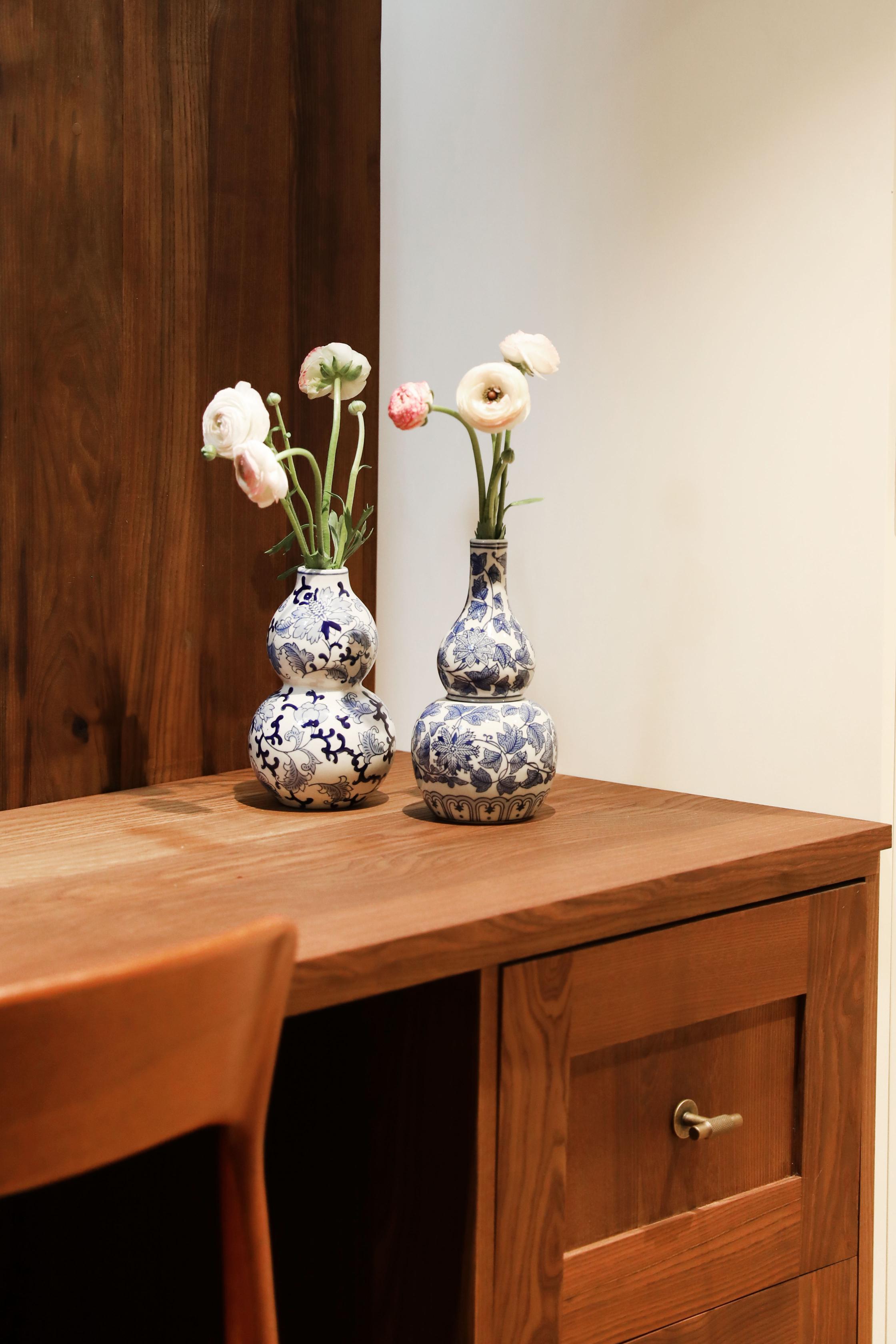 Vasen-Set DUTCH DELIGHT weiß mit Blau