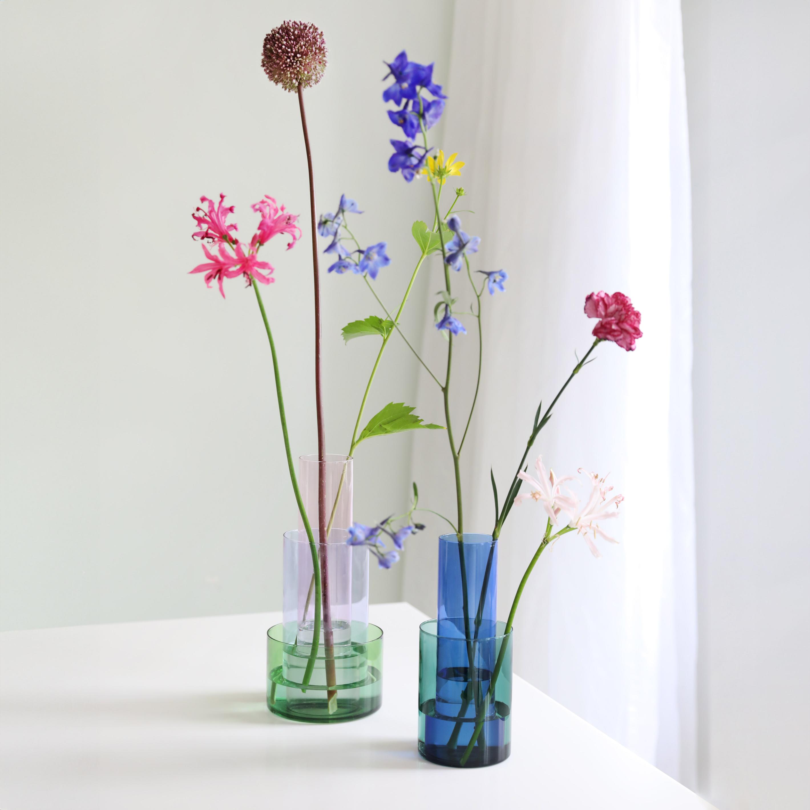 Vaas AMPHI roze met paars en groen