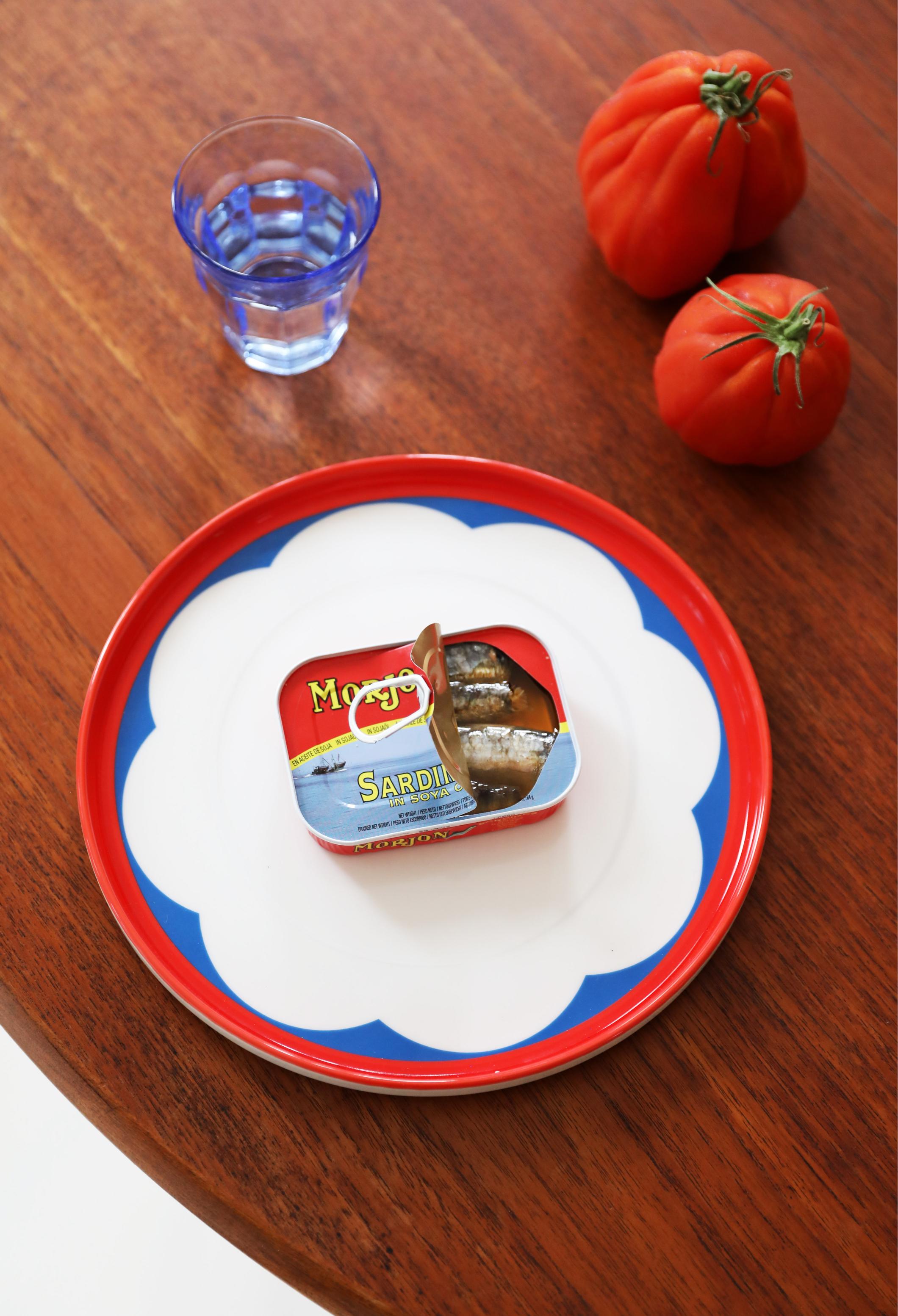 Essplatte DAYDREAM ARCH weiß mit Rot und Blau