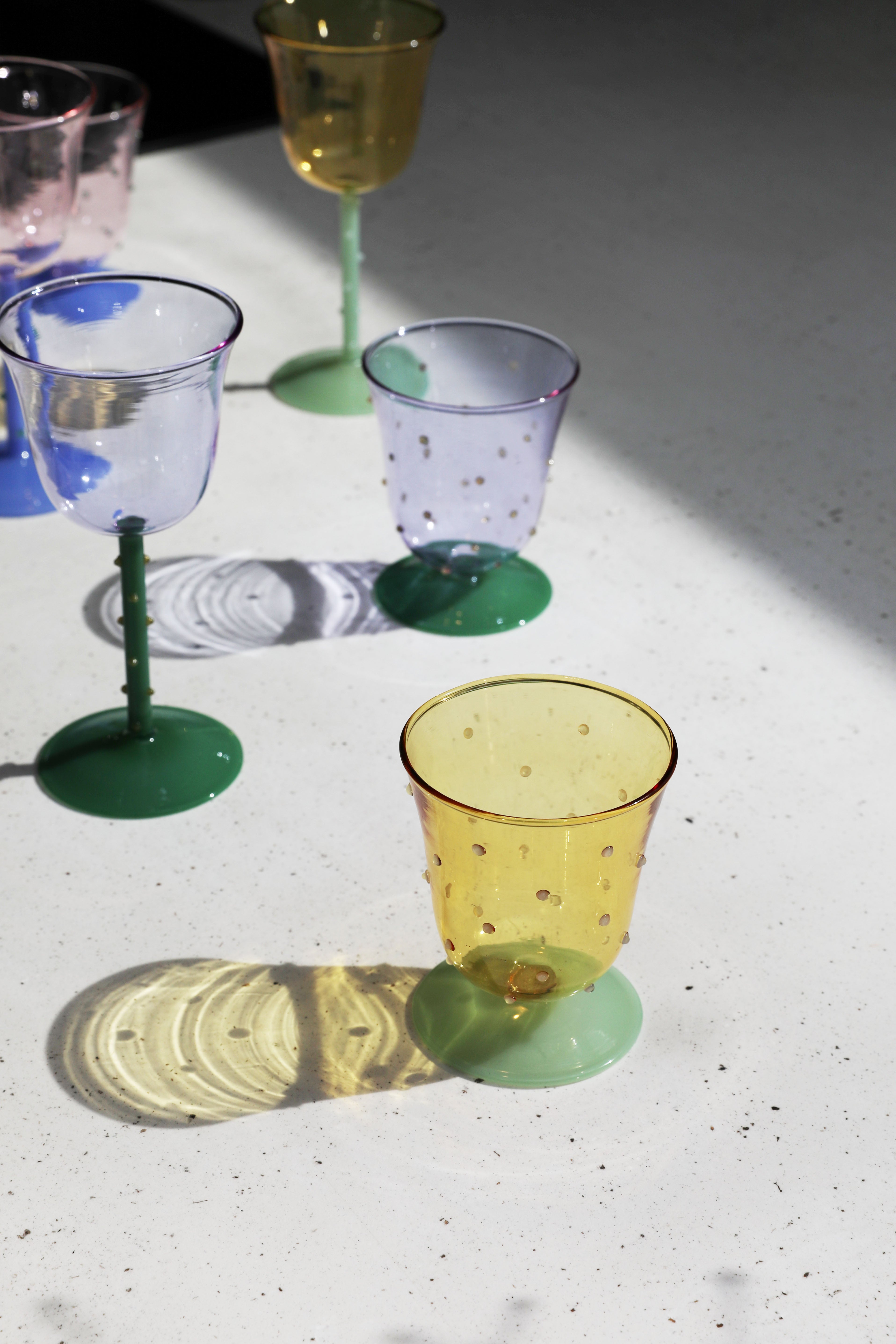 DOT glazen set groen met geel