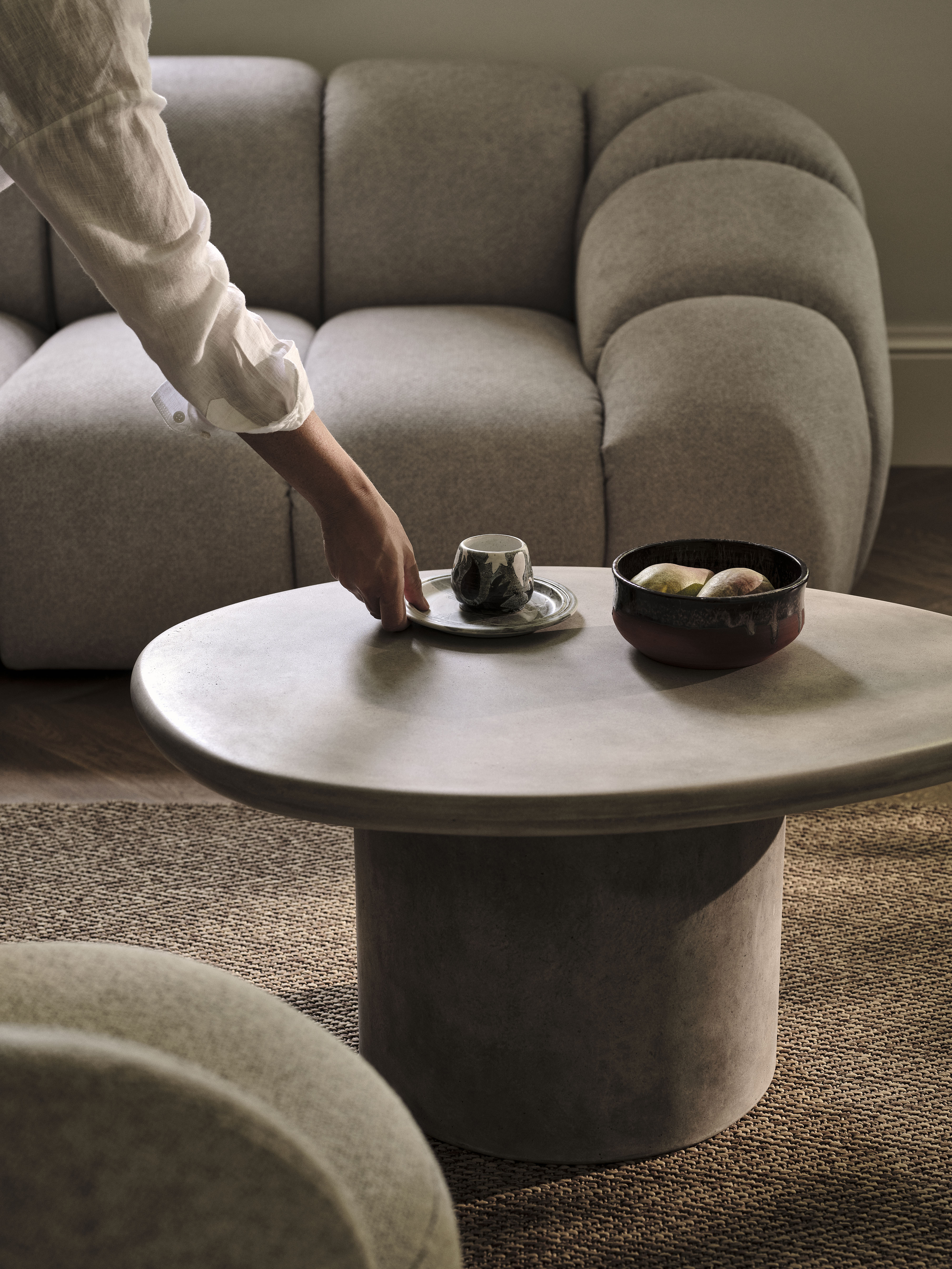 Narożnik aksamitny 3-osobowy lewostronny DIANA czarny