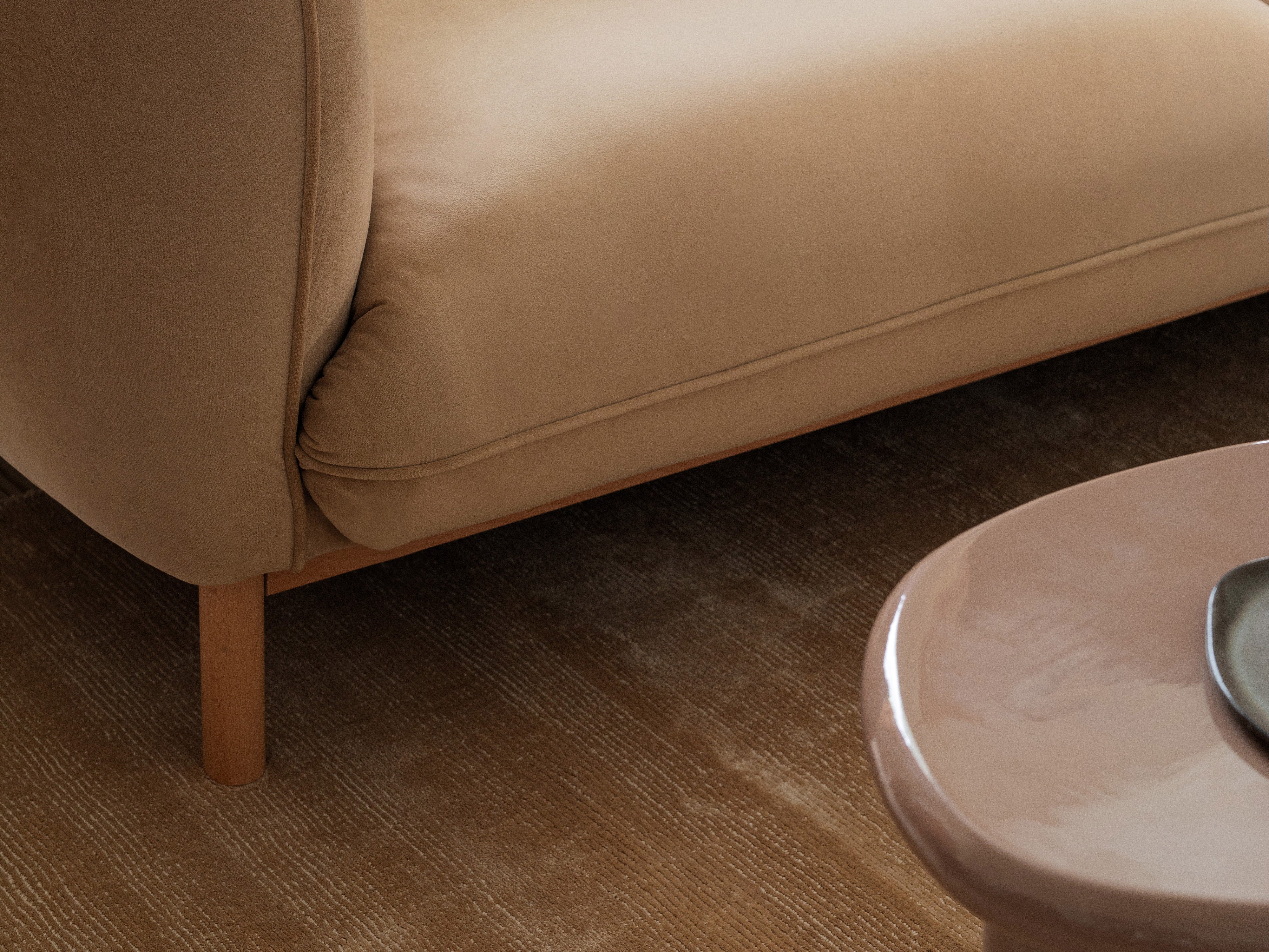 ADA gray velvet 2-seater sofa