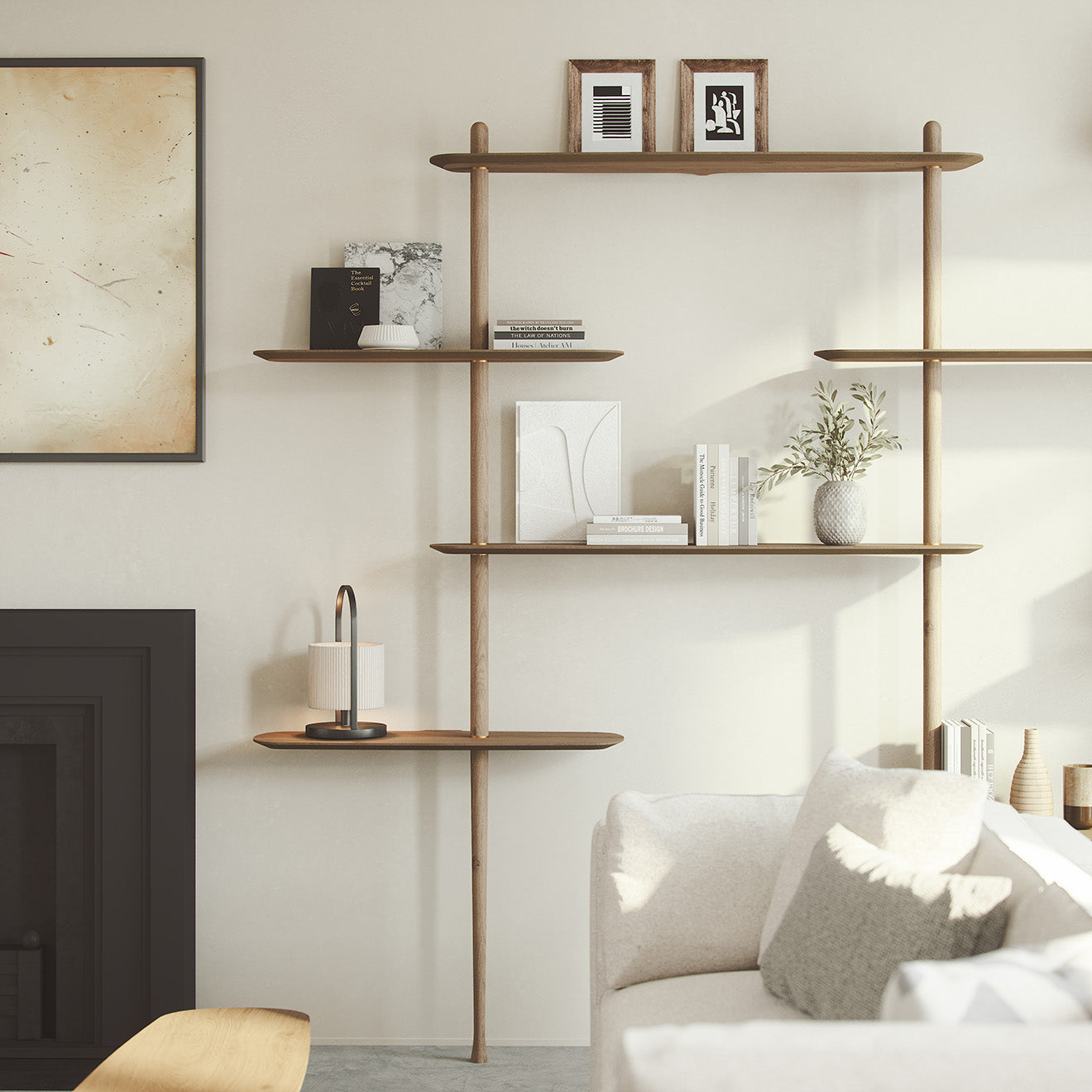 Wandregal AXIS 3 Nussbaumfurnier