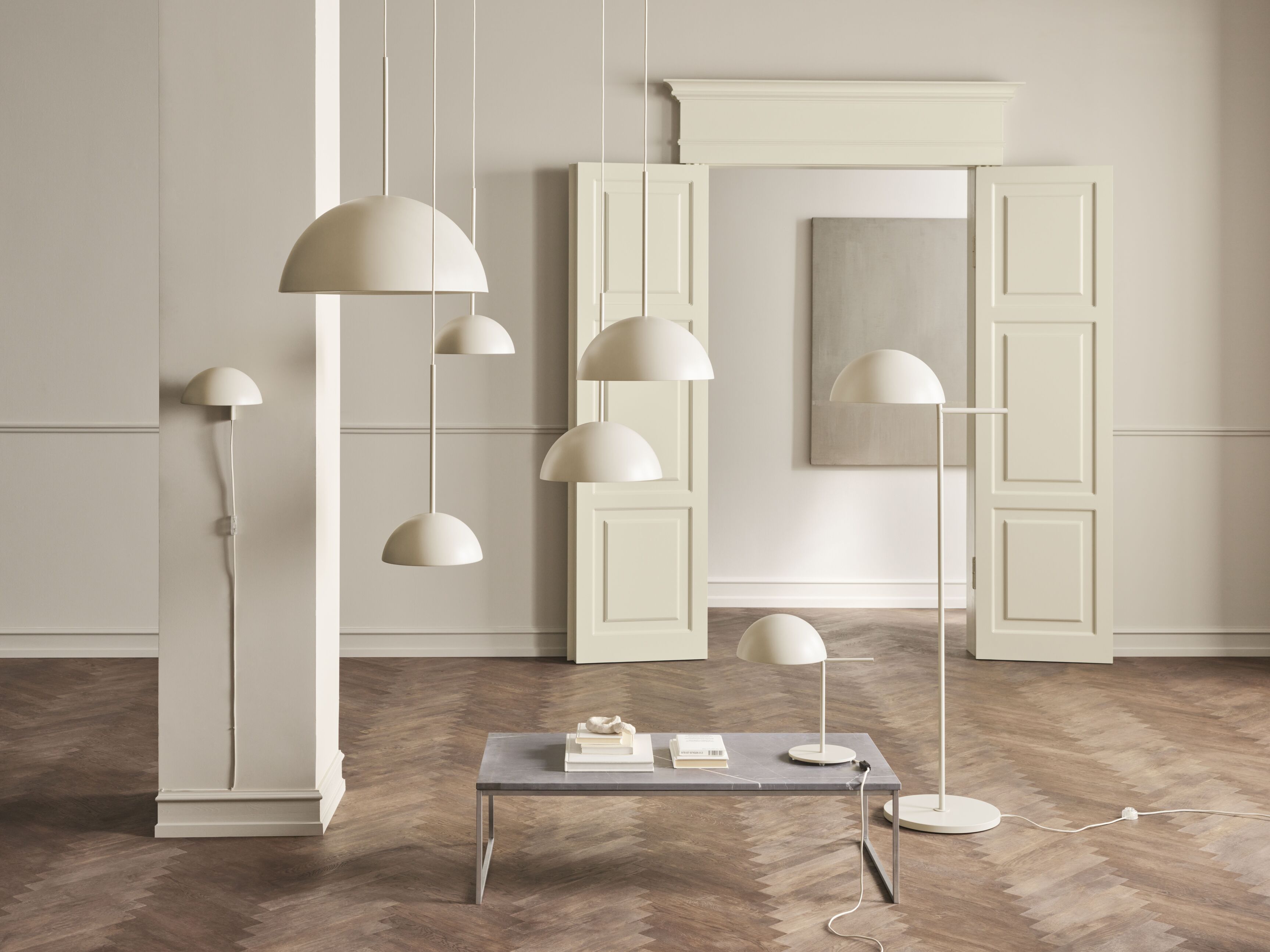 Vloerlamp ALUNA crèmekleurig