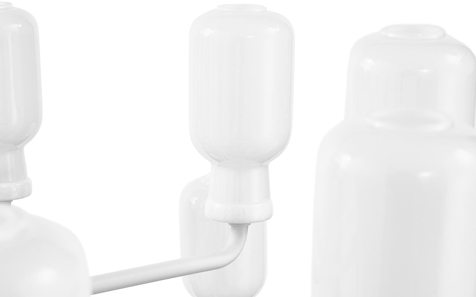 AMP Kronleuchter Weißes Glas mit weißem Marmor