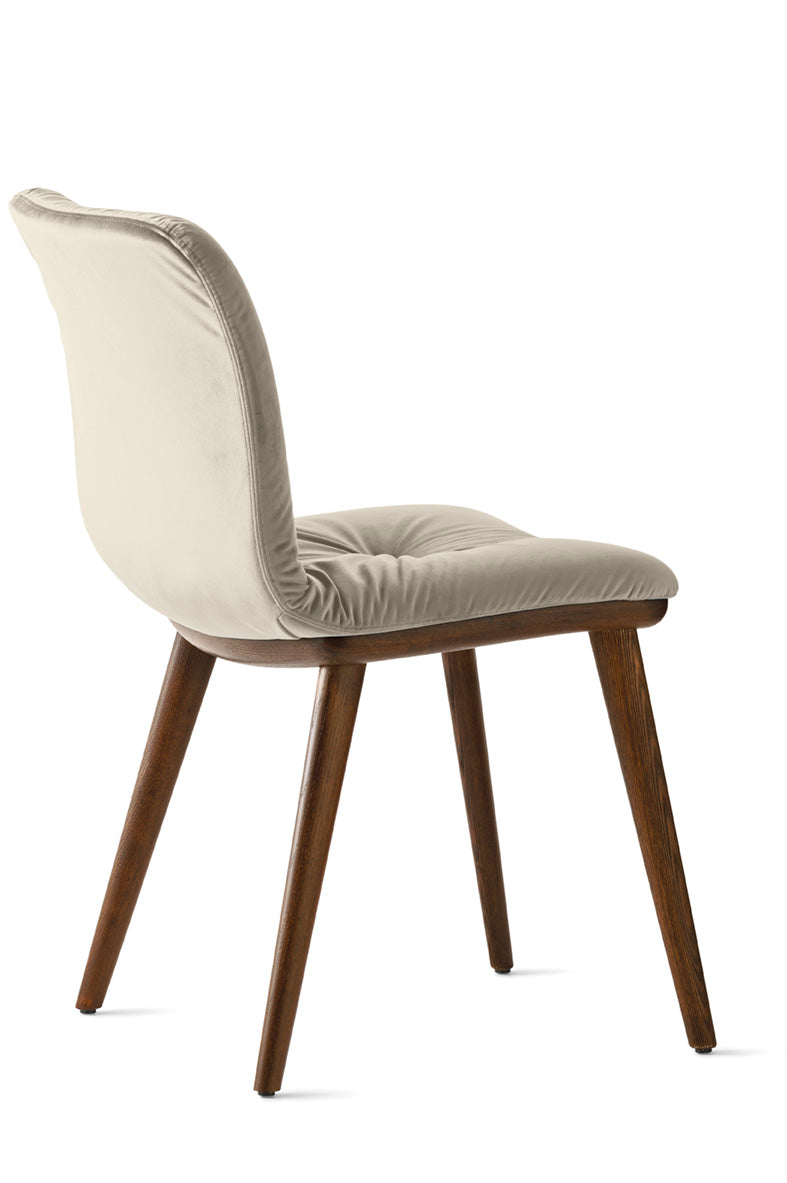 Krzesło ANNIE SOFT tapicerowane z ciemną drewnianą podstawą – drewno, Calligaris