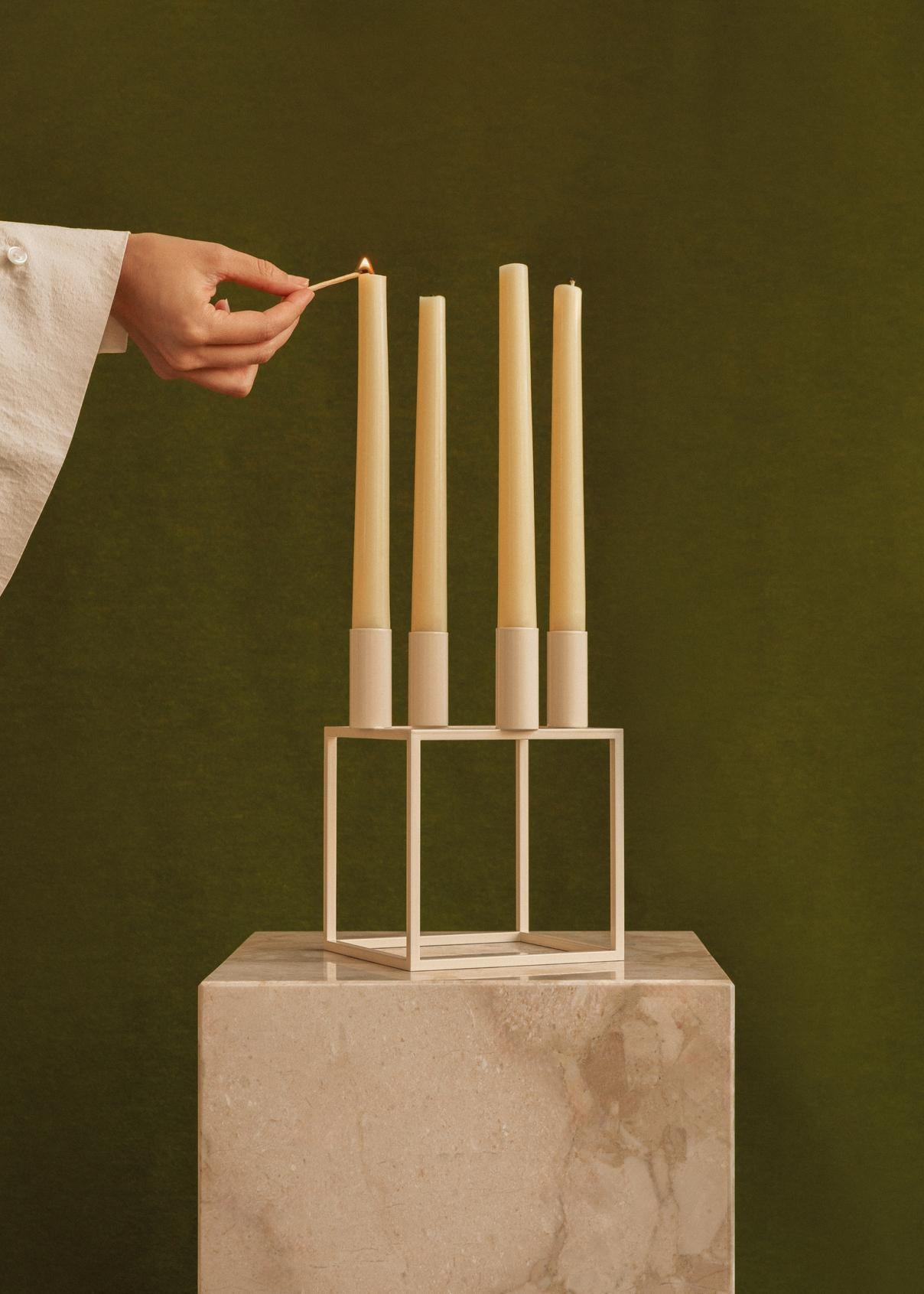 Kerzenhalter KUBUS olivgrün