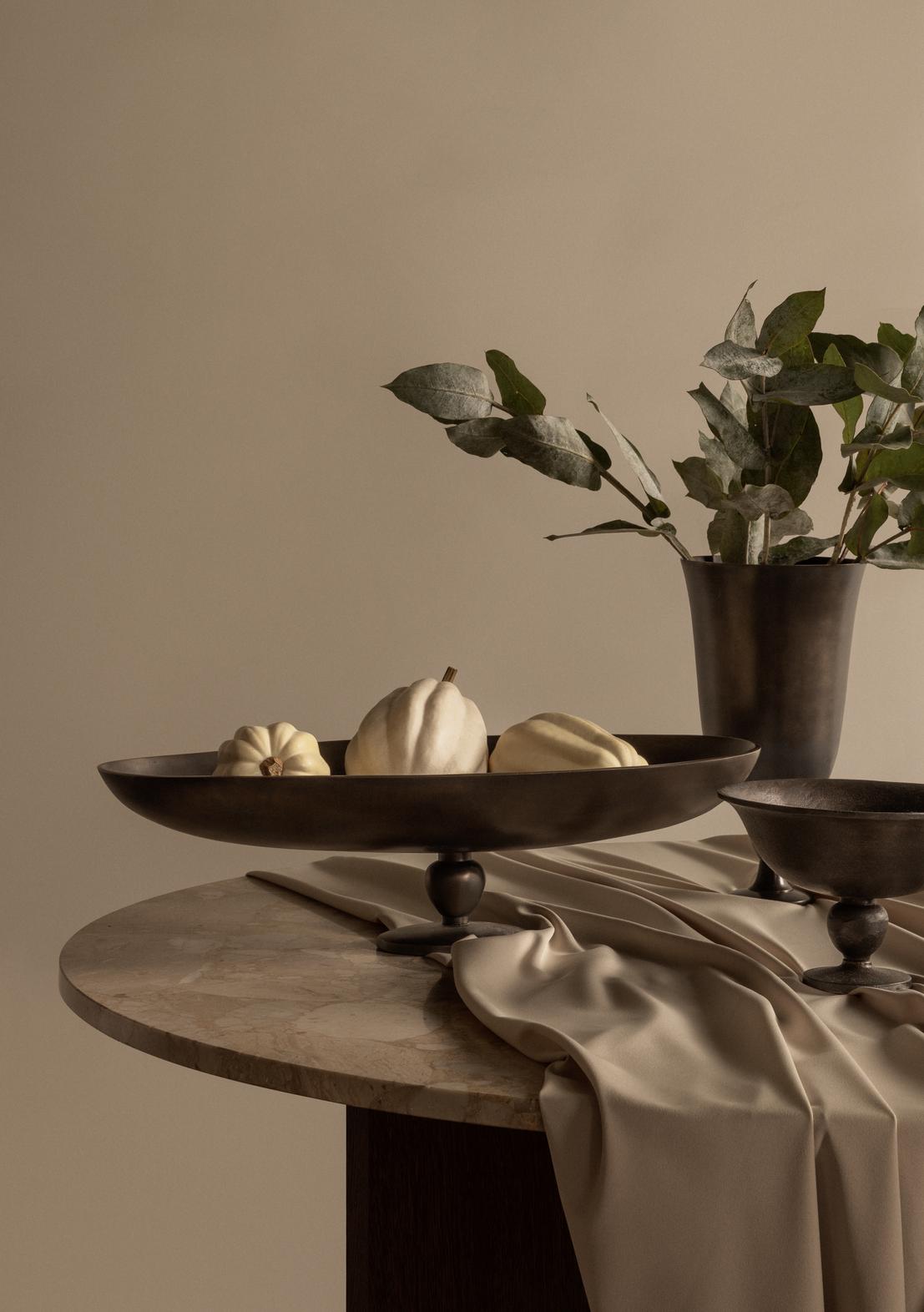 Vase PAVOT braunes Aluminium