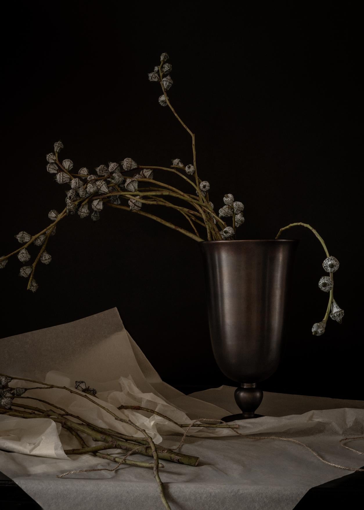 Vase PAVOT braunes Aluminium