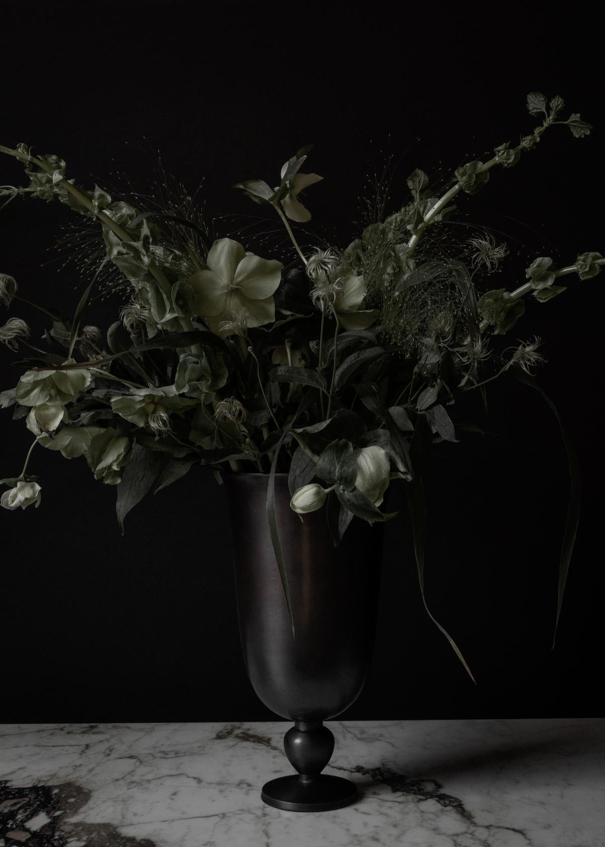 Vase PAVOT braunes Aluminium