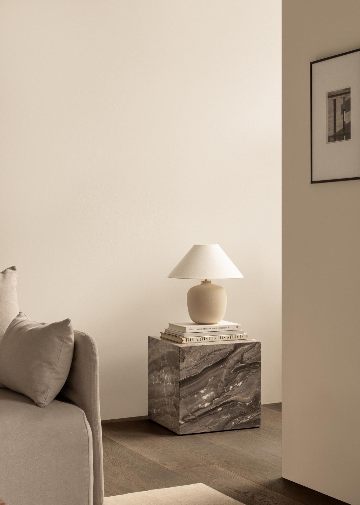 PLINTH CUBIC Side Table Brown Marble