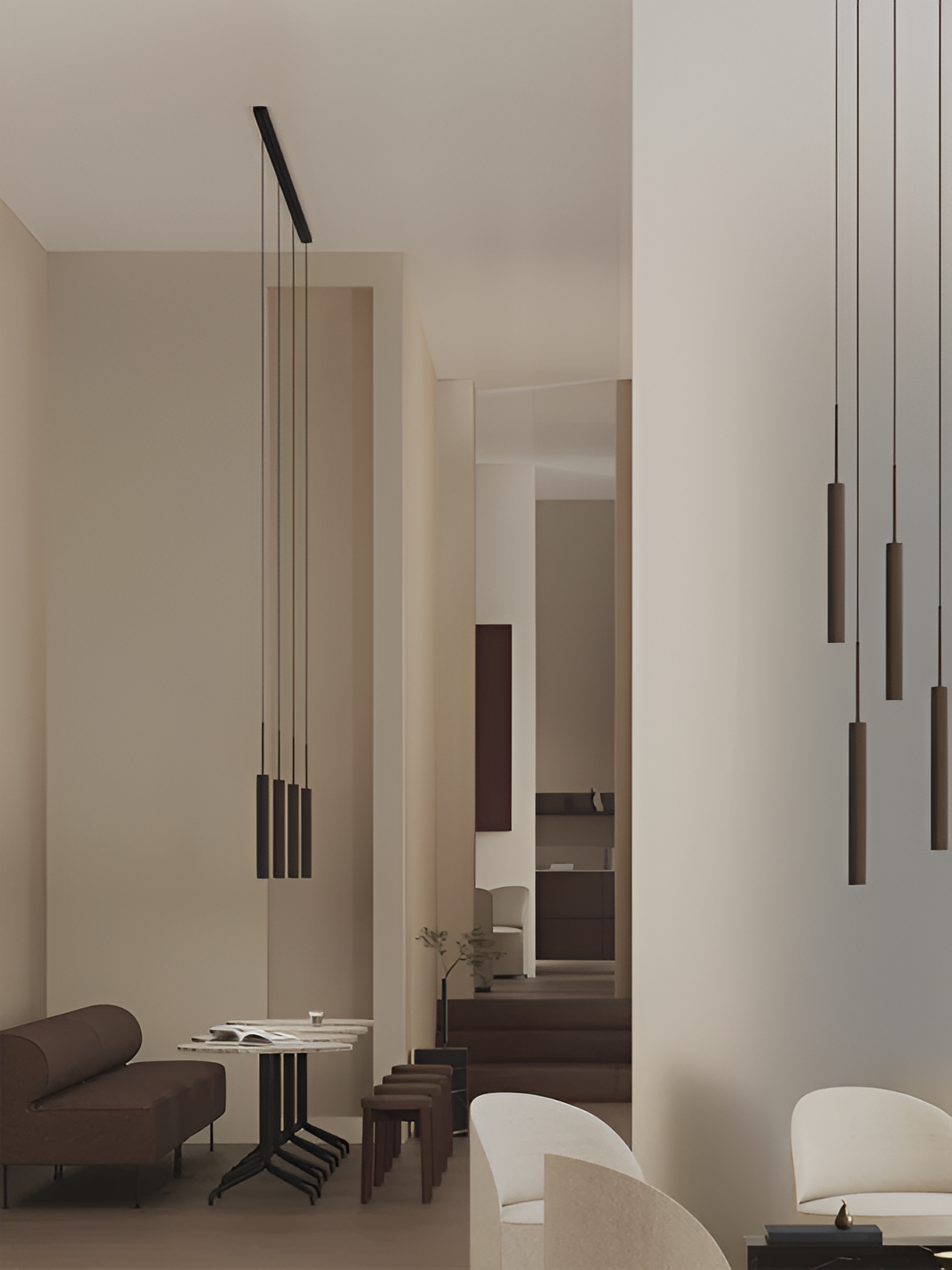 Pendelleuchte TUBULAIRE CANOPY braun