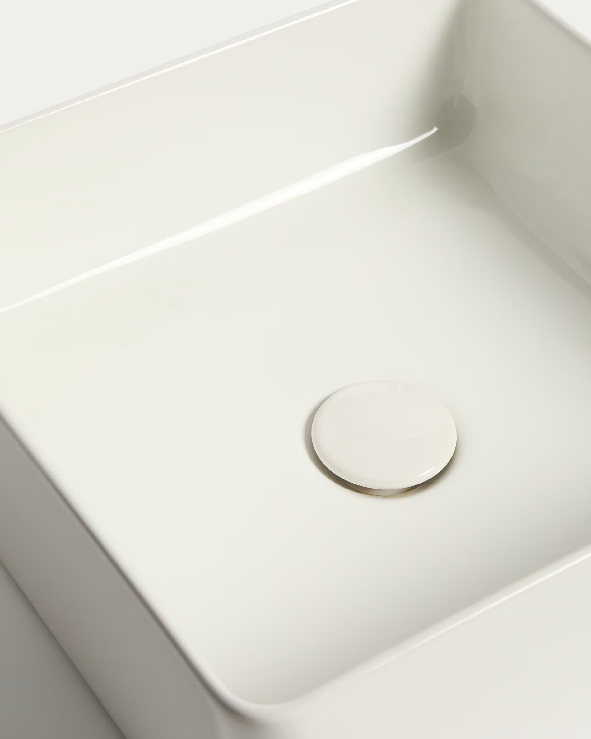 Square countertop sink OVARA white ceramic
