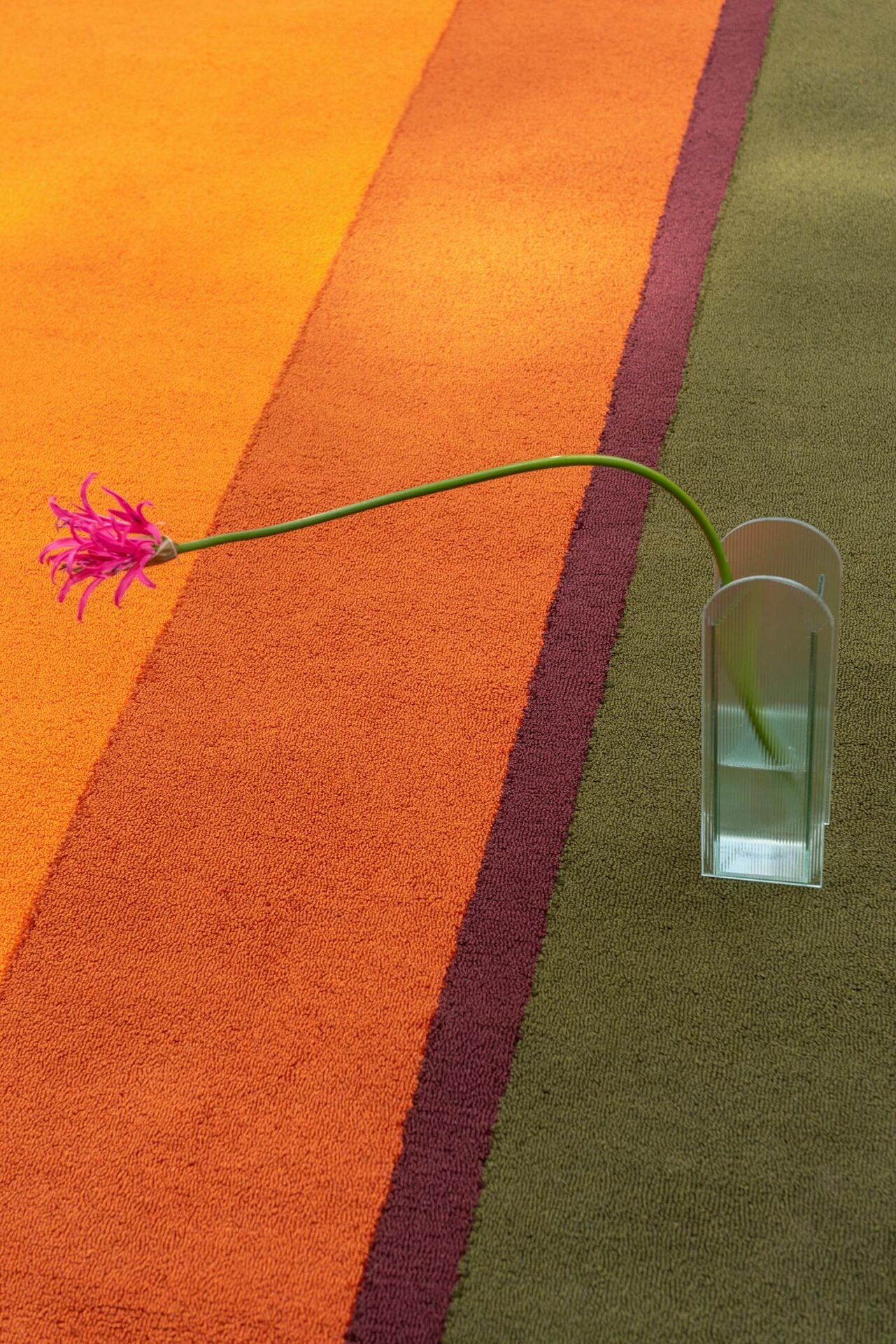 Buitenkleed FESTIVAL STRIPE groen-oranje