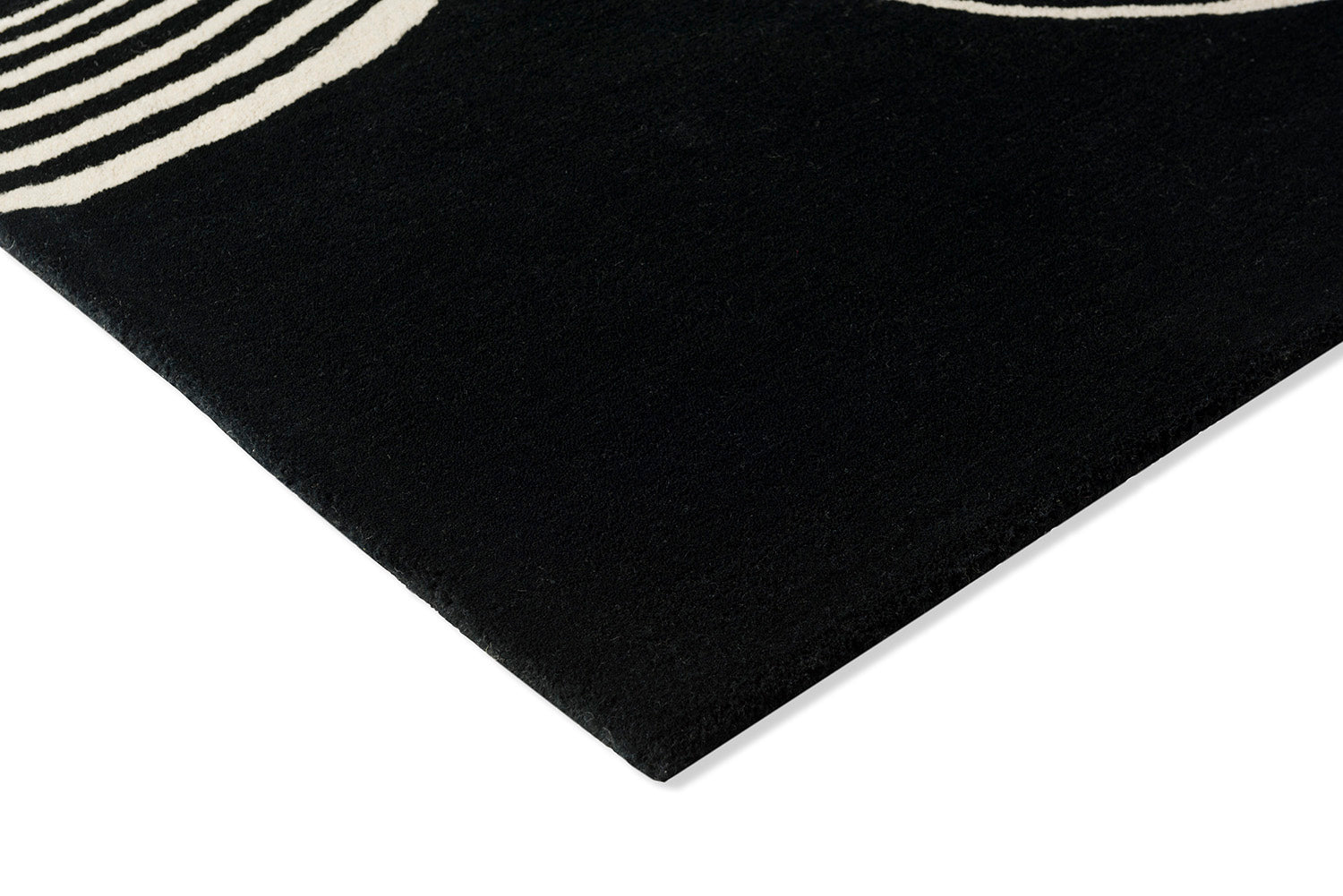 DECOR FLOW black rug with beige pattern