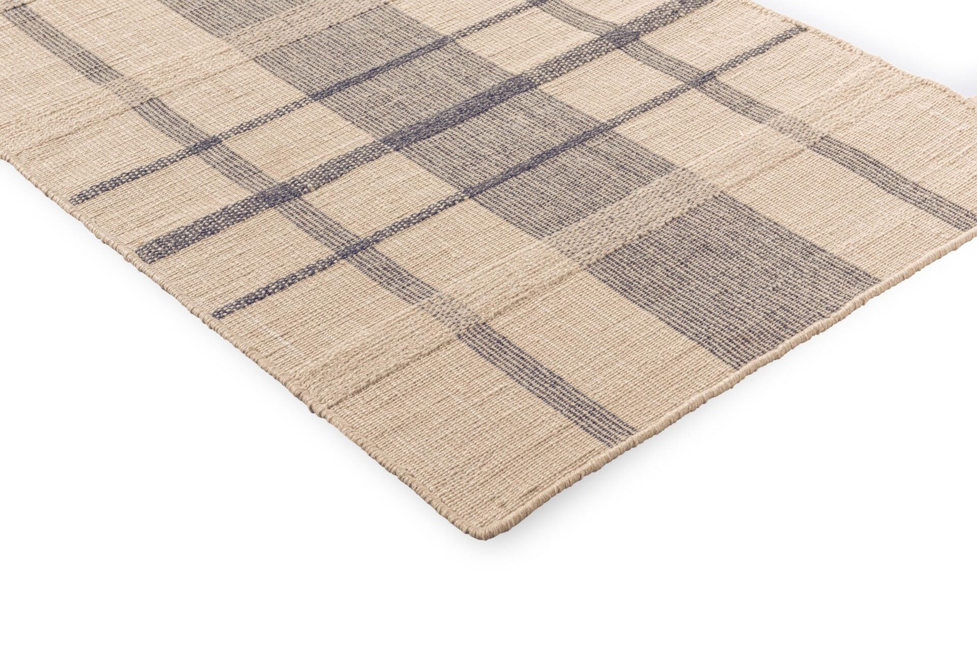 Buitenkleed ZONA BLOCK STRIPE & CHECK blauw-beige