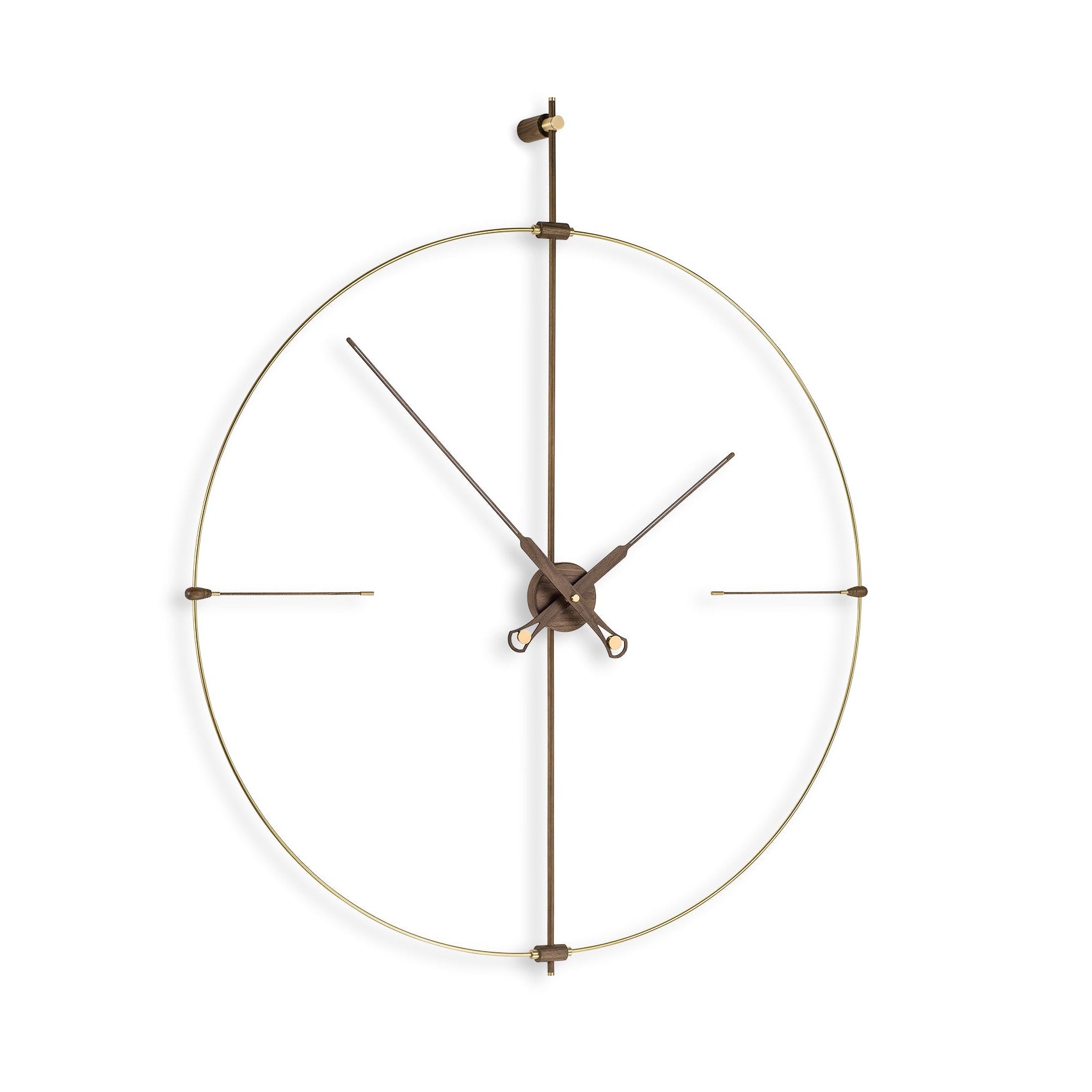 BILBAO PREMIUM wall clock walnut wood with brass