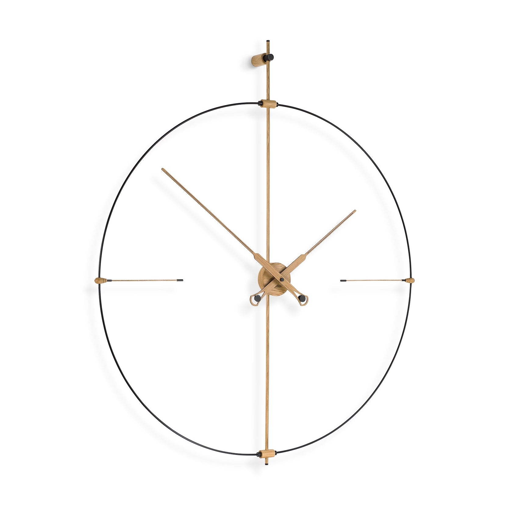 BILBAO PREMIUM wall clock in oak wood with black