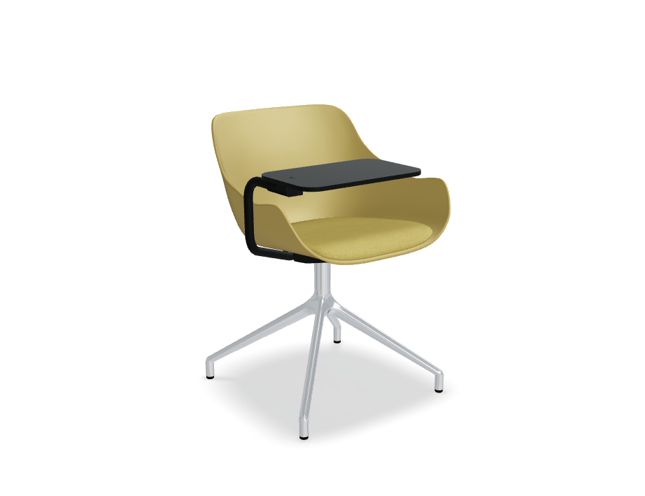 Draaistoel met BALTIC REMIX aluminium gepolijst blad