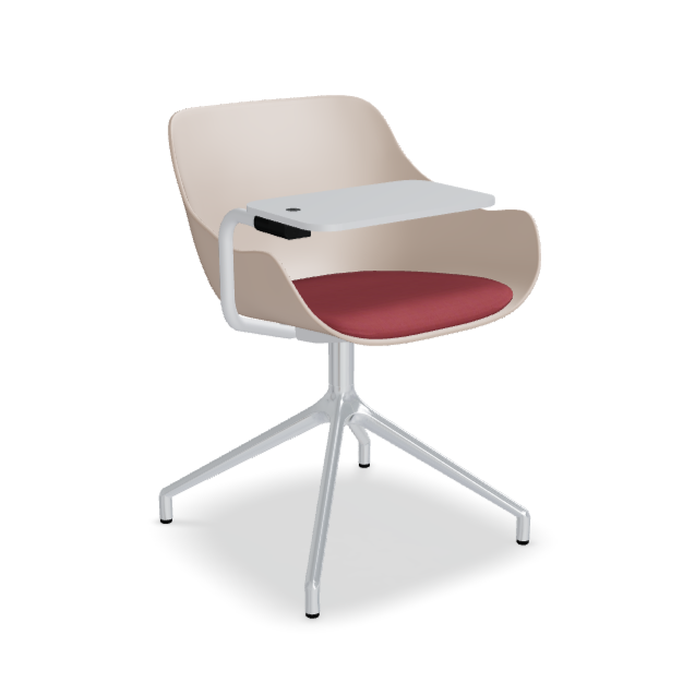 Draaistoel met BALTIC REMIX aluminium gepolijst blad