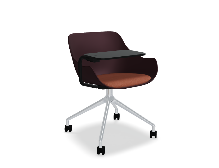 Draaistoel met BALTIC REMIX aluminium gepolijst blad