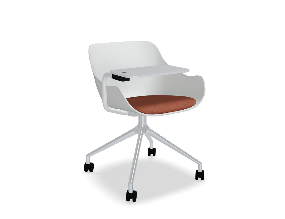 Draaistoel met BALTIC REMIX aluminium gepolijst blad