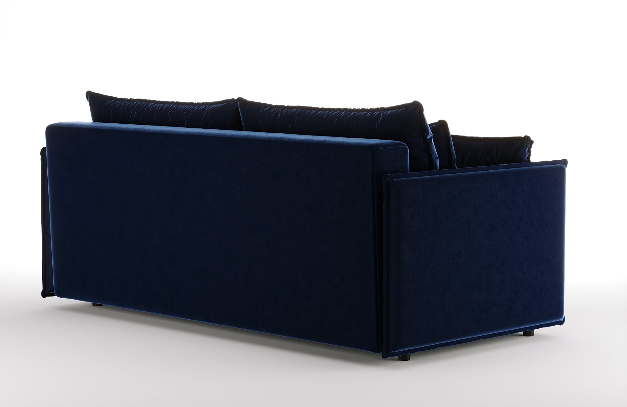 Velvet sofa with sleeping function FABIEN navy blue