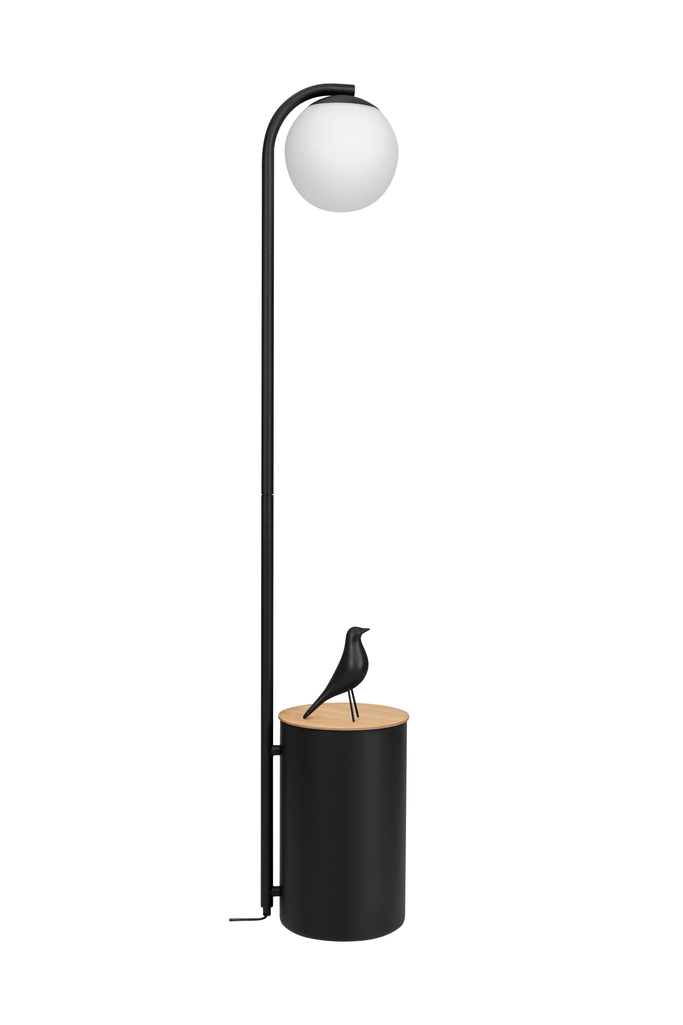 Stehlampe mit Tisch BOTANICA DECO XL schwarz