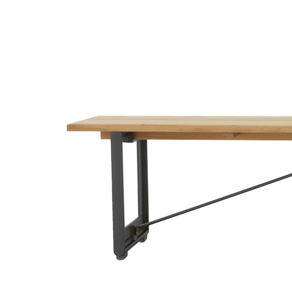 BRUT Bank, Eichenholz, Anthrazit-Fuß