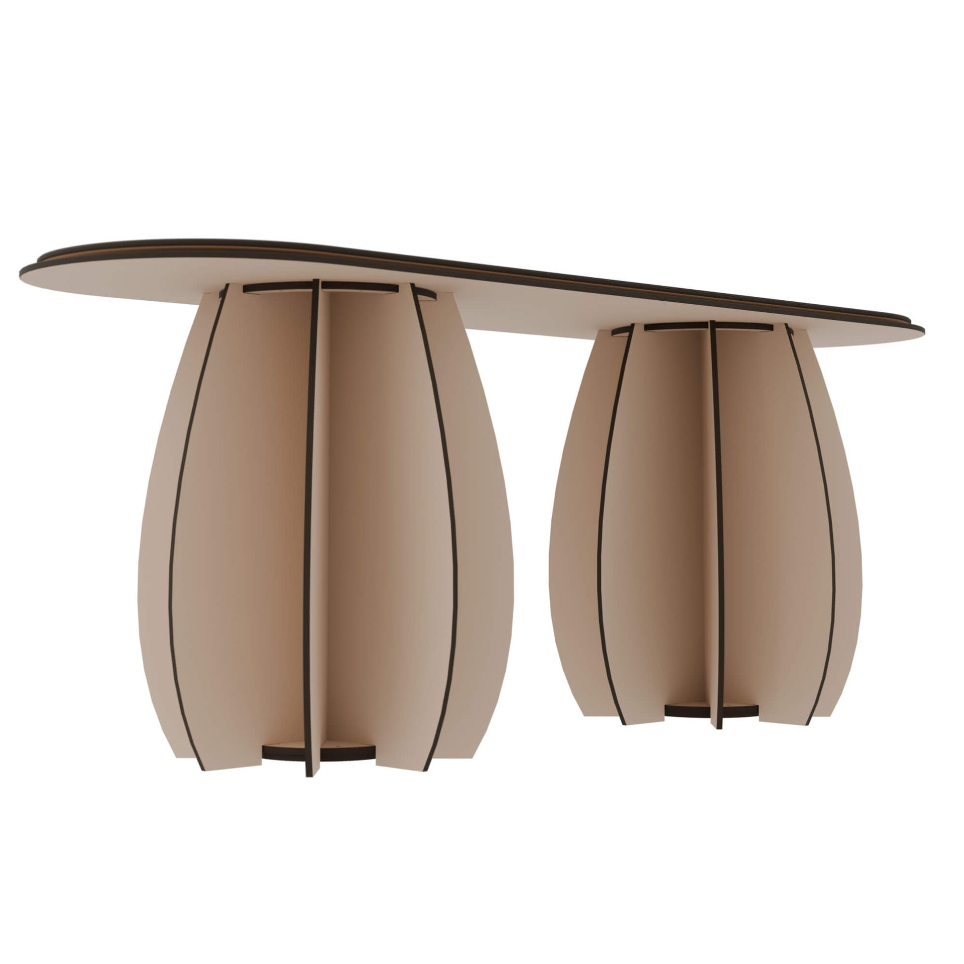 Tweedelige buitenbank GARDENIA in beige