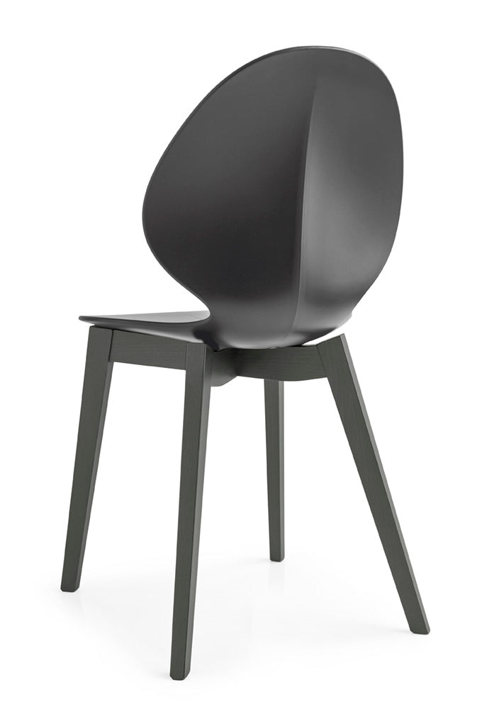 BASIL Chair with Gray Seat and Graphite Wooden Base