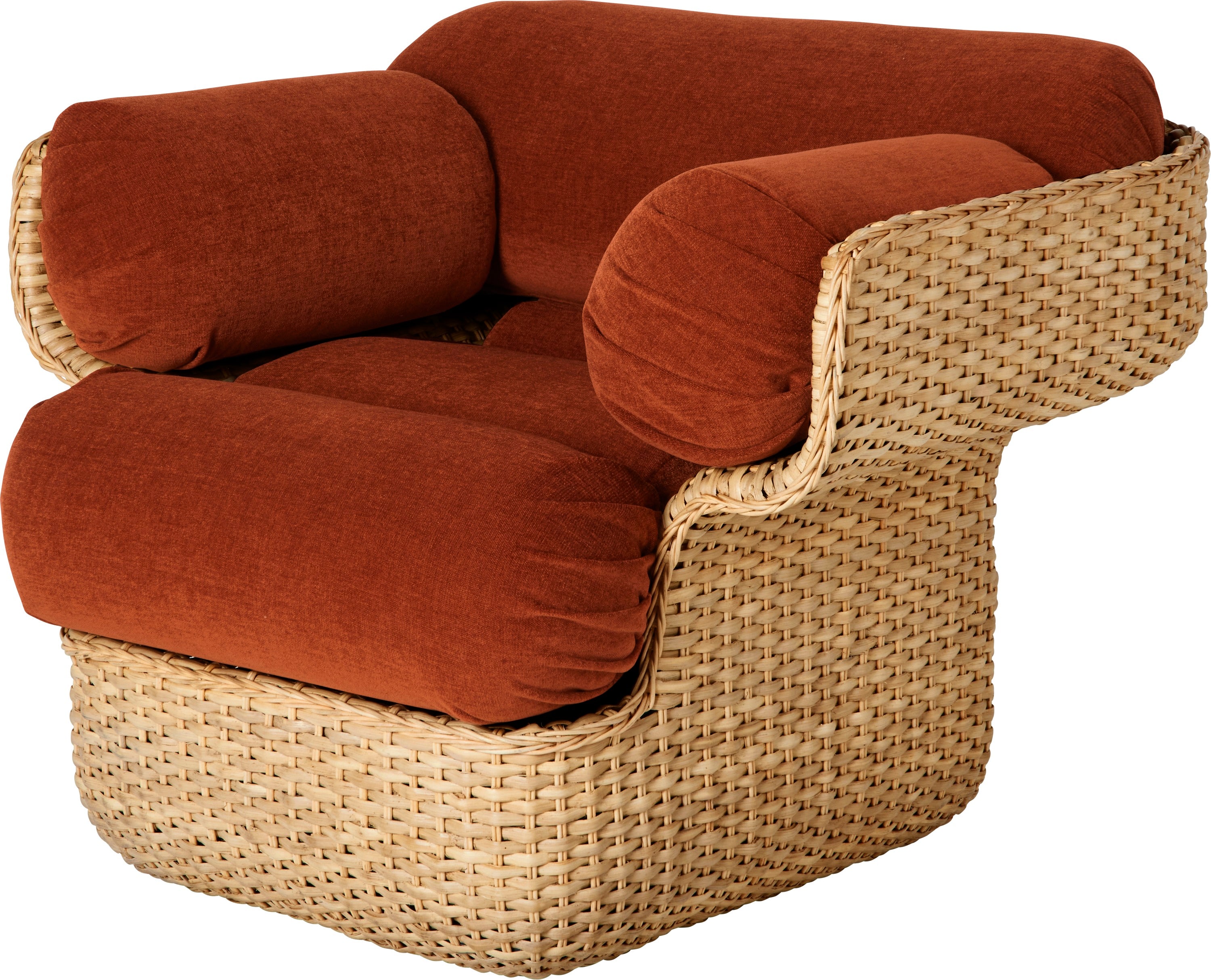 BASKET fauteuil bordeaux met riet