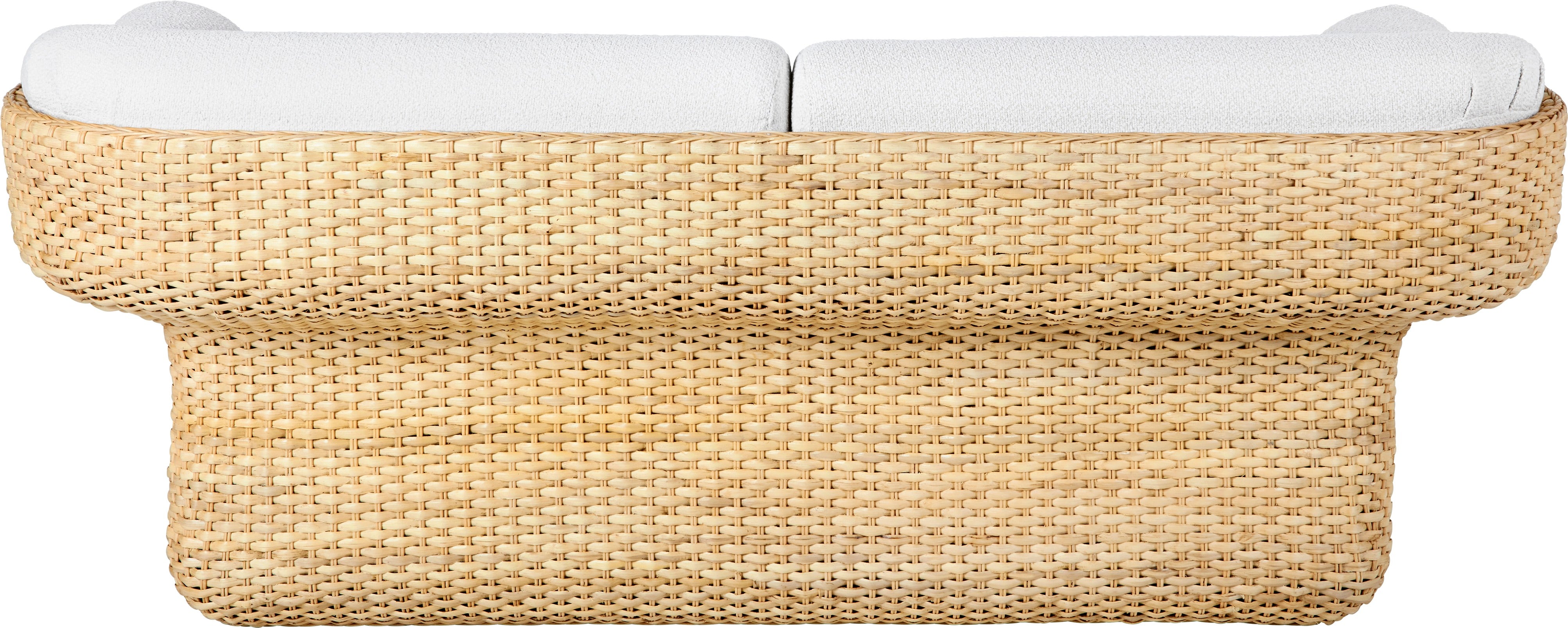BASKET 2-Sitzer-Sofa weiß mit Rattan