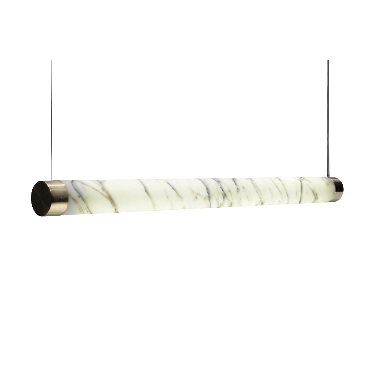 Hanglamp TUBE van marmer met messing afwerking