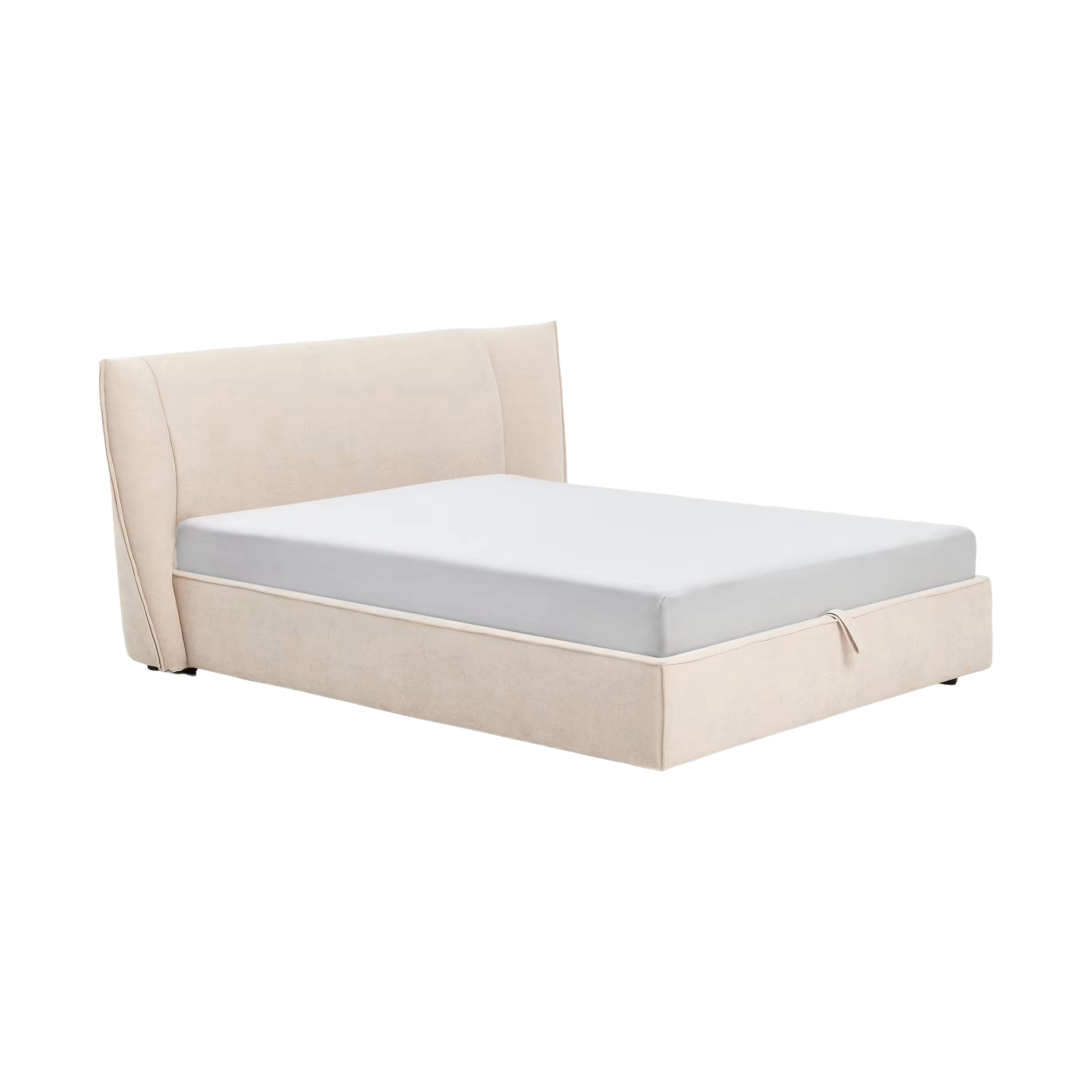 Bett mit Bettkasten ARVIAN beige Chenille