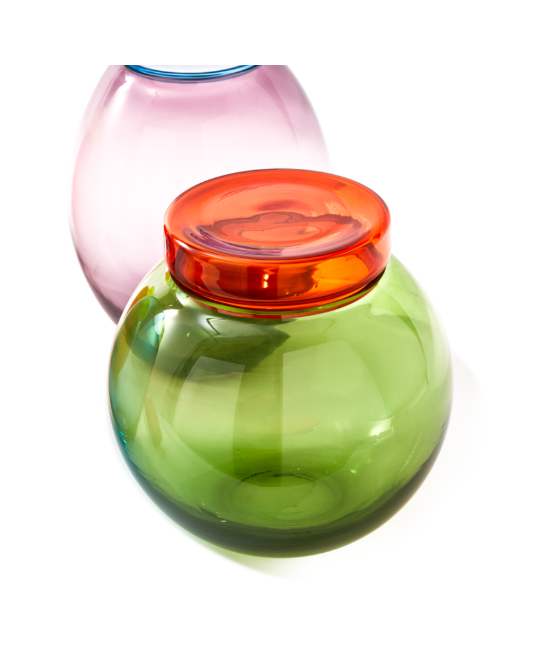 Set van potten BLOATED CAPS EN JARS kleurrijk glas