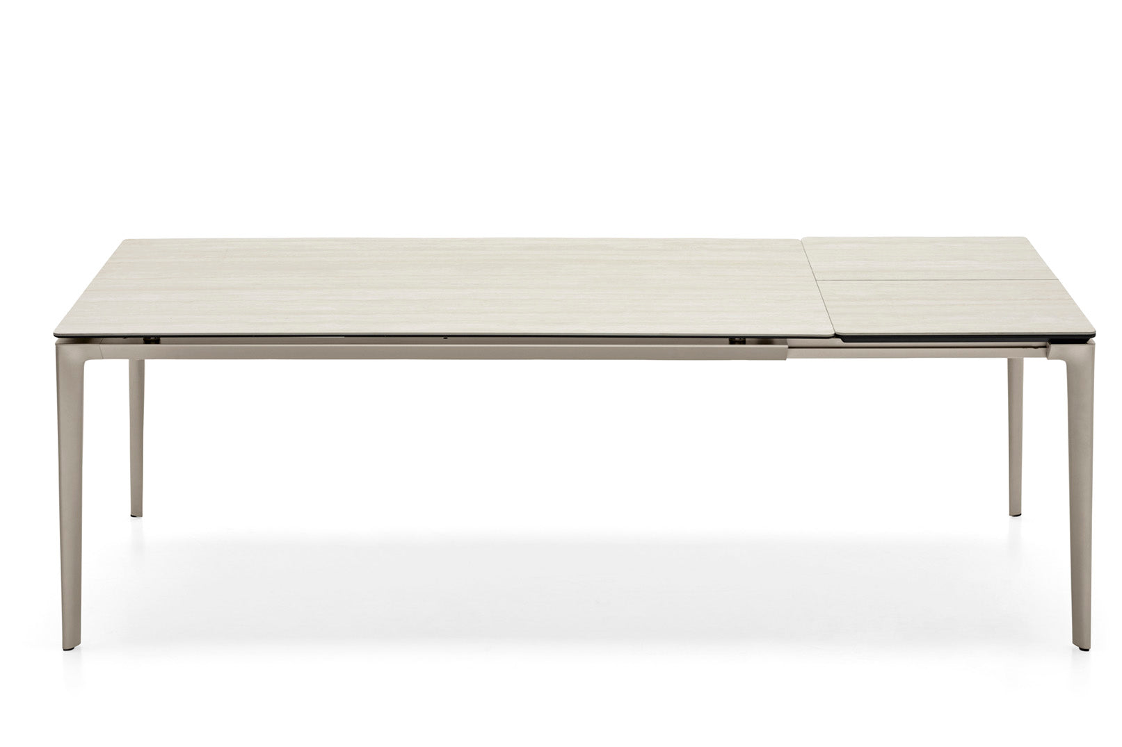 Ausziehbarer Tisch BOMA mit beigem Tischplatte und beigem Gestell