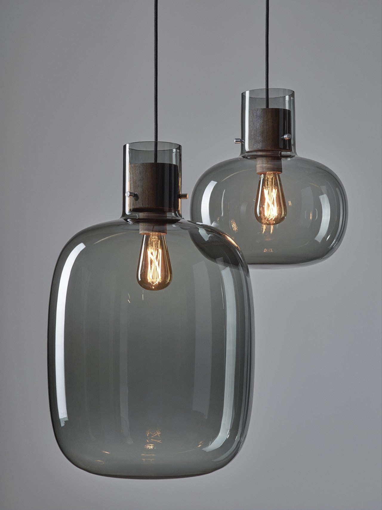 Lampa wisząca AWA MEDIUM szkło dmuchane – drewno, Brokis