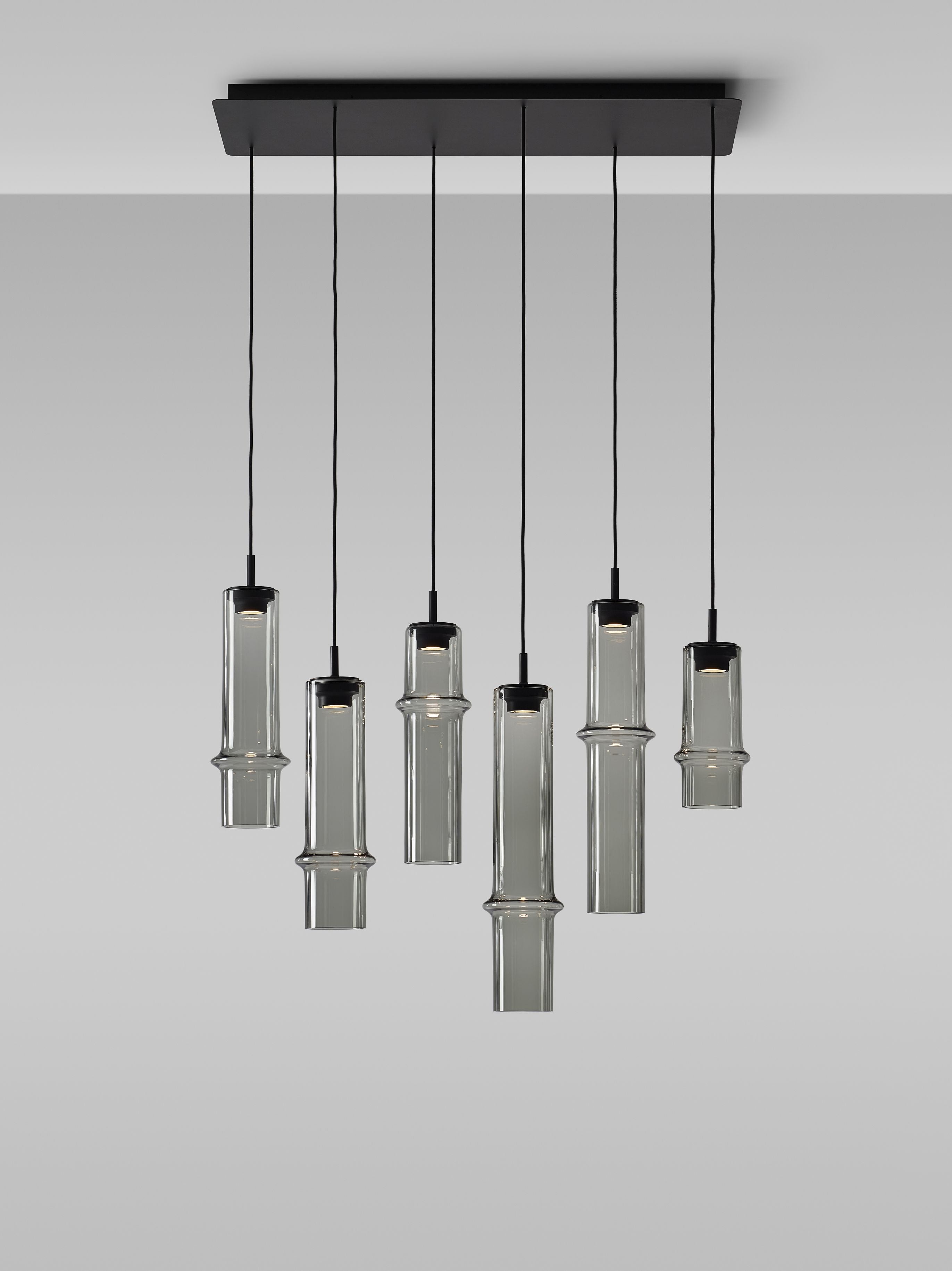 Lampe Bambuswaldglas hängende Lampe