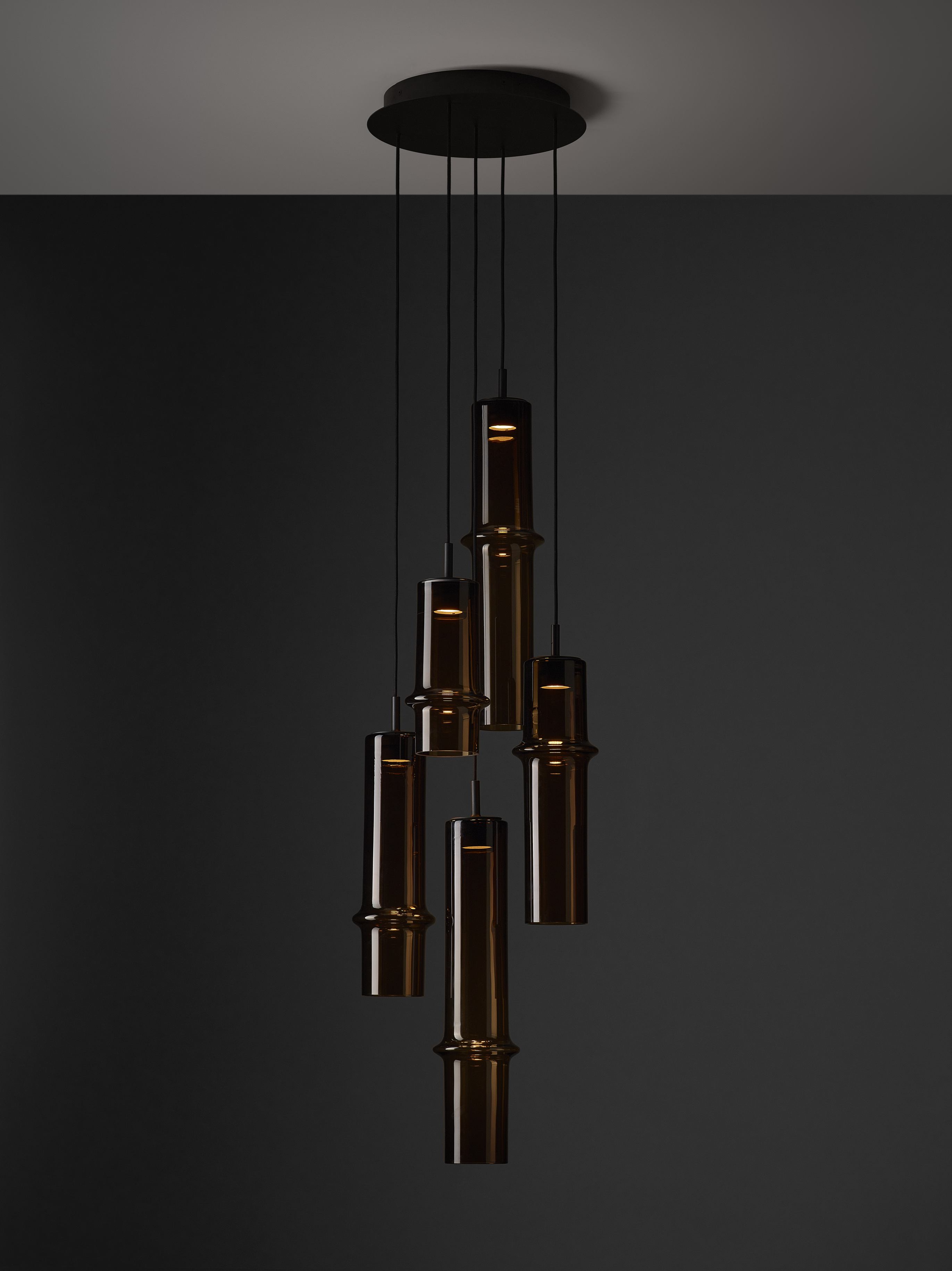 Lampe Bambuswaldglas hängende Lampe