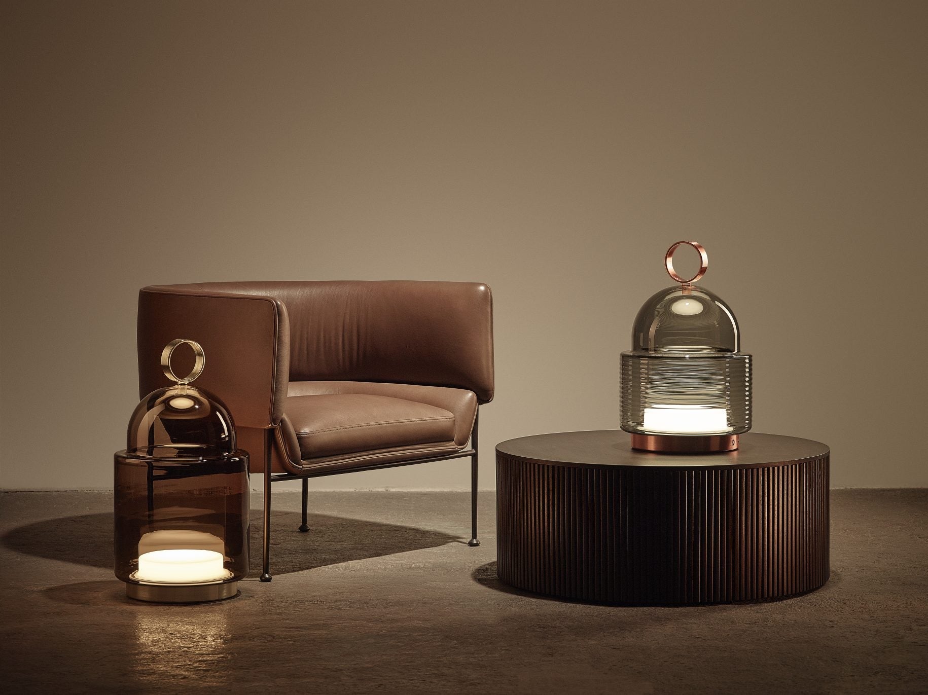 Draagbare lamp DOME NOMAD opblaasbaar glas