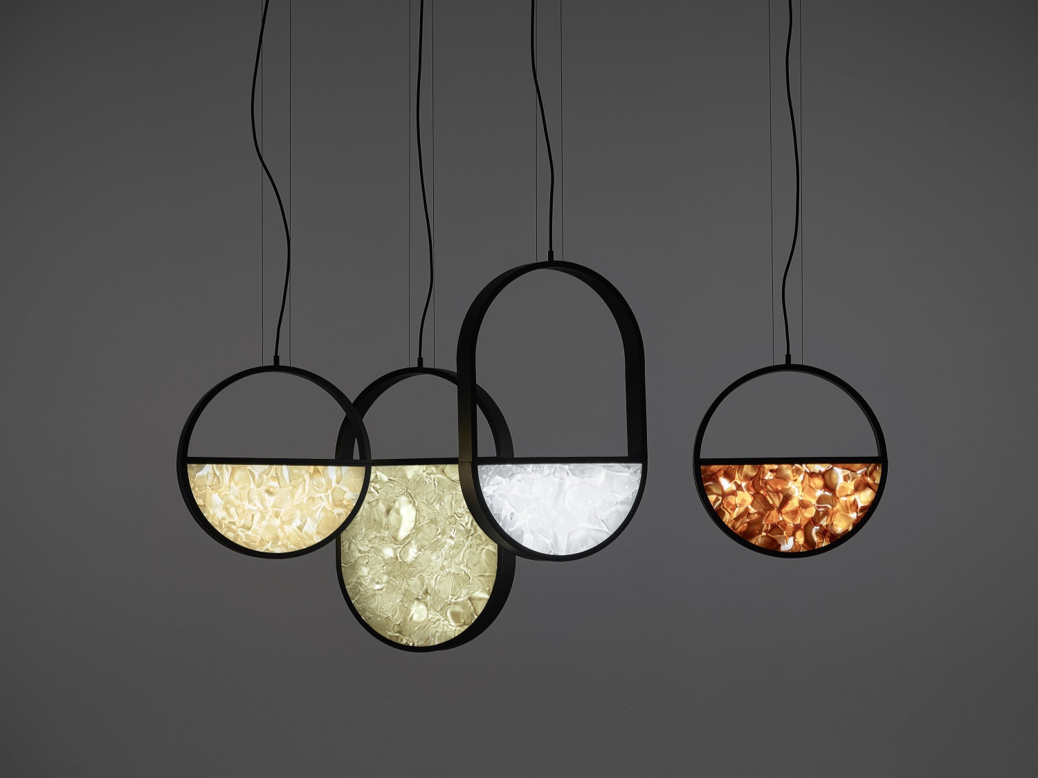 Hanglamp GEOMETRISCHE OVAAL 1/3 glas glanzend Brokisglass