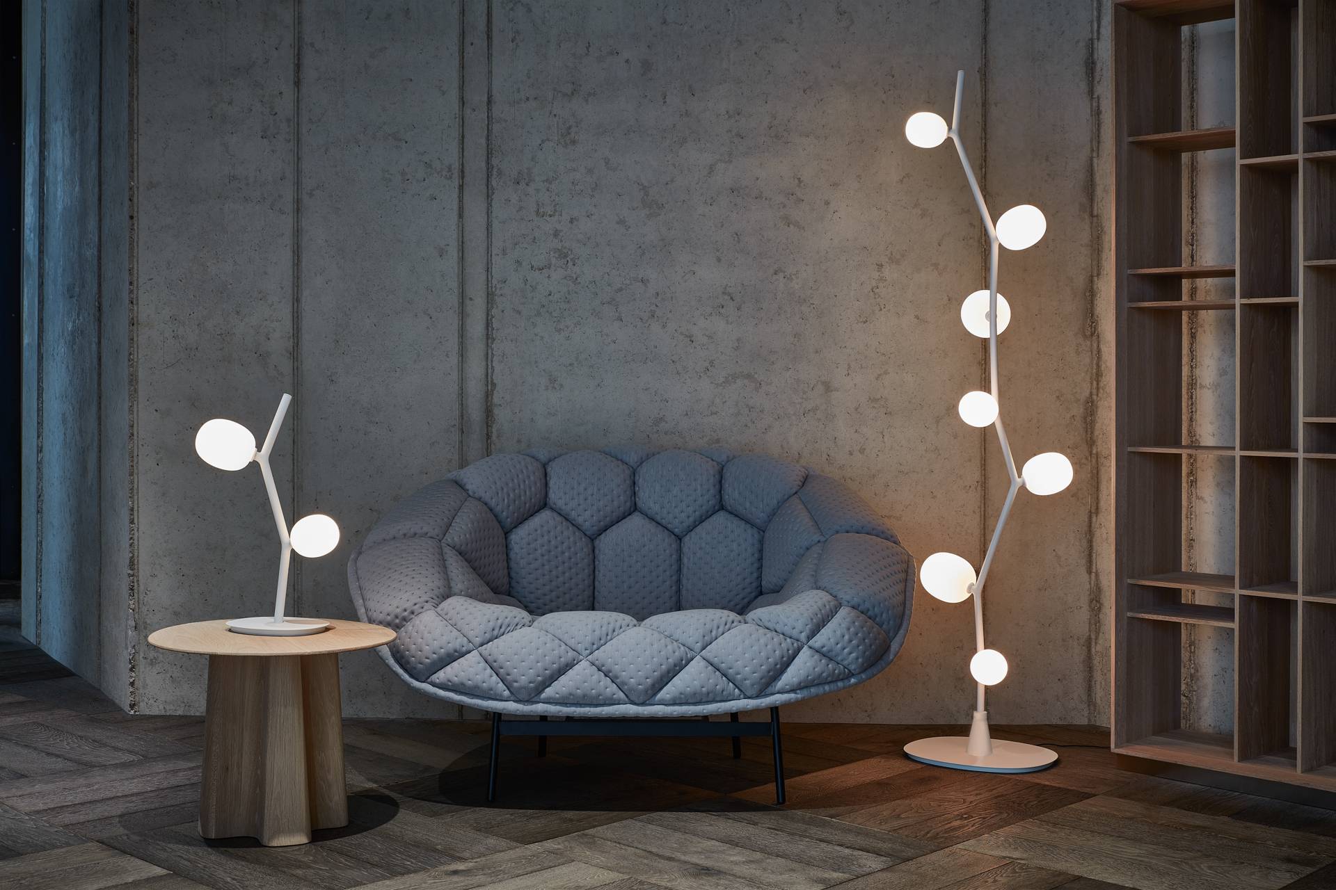 Vloerlamp IVY mat glas